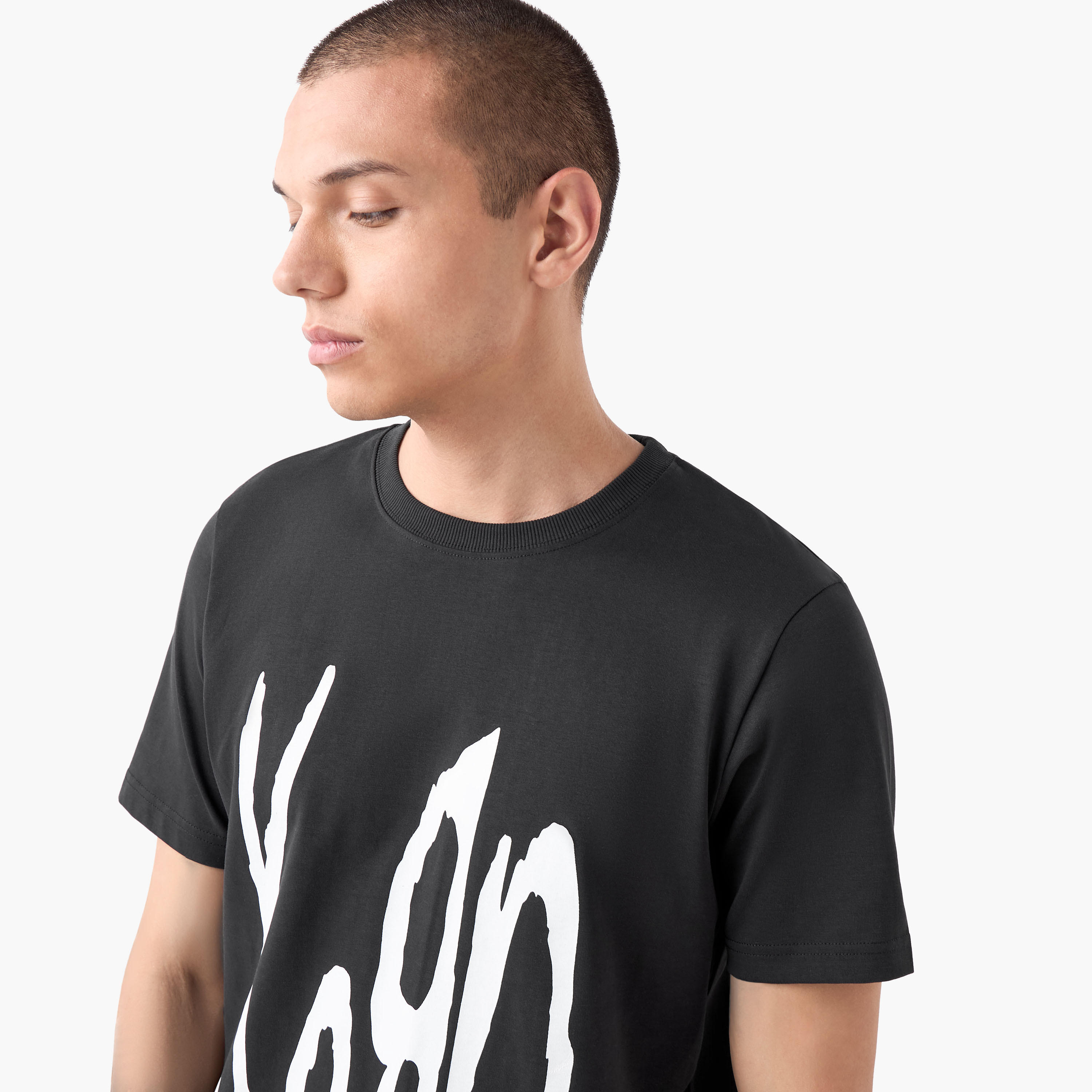 Korn Print T-shirt with Crew Neck-men-clothing-tshirtsandpolos-tshirts-image-4