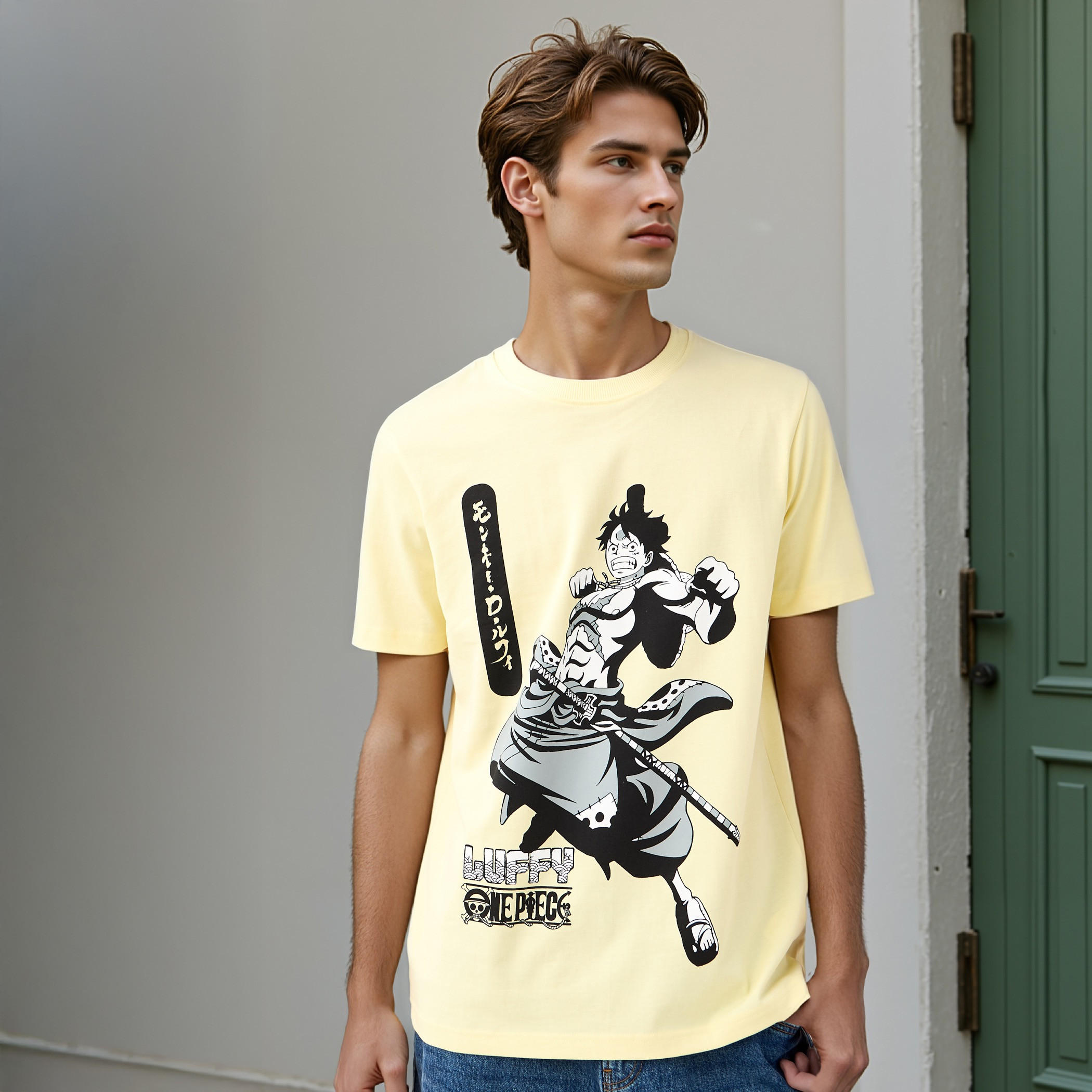 Luffy Print T-shirt-men-clothing-tshirtsandpolos-tshirts-image-1