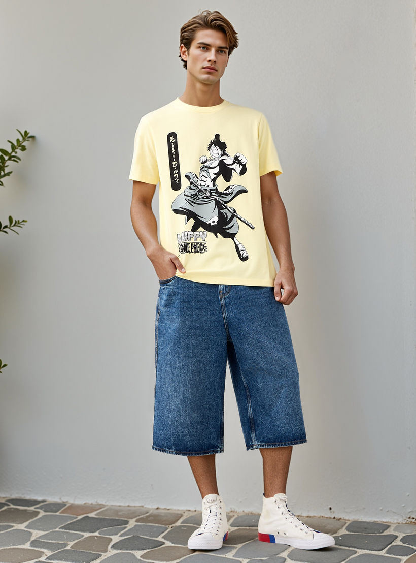 Luffy Print T-shirt-men-clothing-tshirtsandpolos-tshirts-image-2