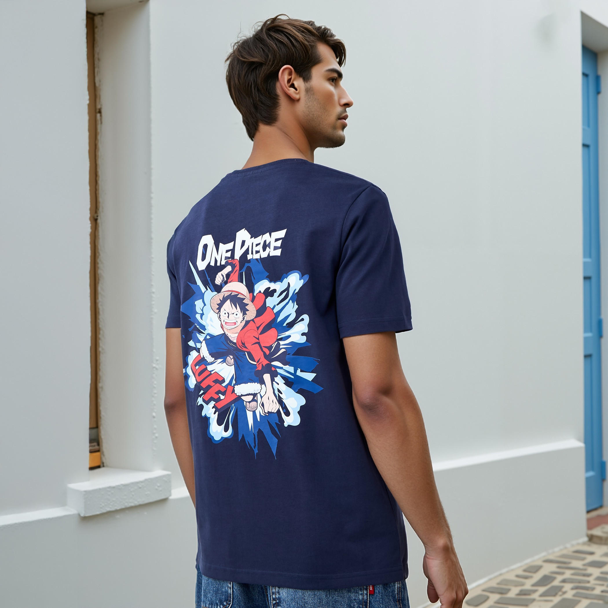 Luffy Print T-shirt-men-clothing-tshirtsandpolos-tshirts-image-1