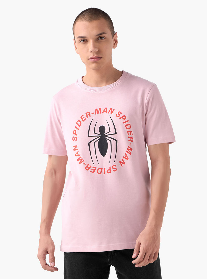 Spider-Man Print T-shirt with Crew Neck-men-clothing-tshirtsandpolos-tshirts-image-1
