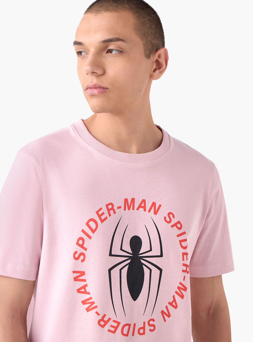 Spider-Man Print T-shirt with Crew Neck-men-clothing-tshirtsandpolos-tshirts-image-4