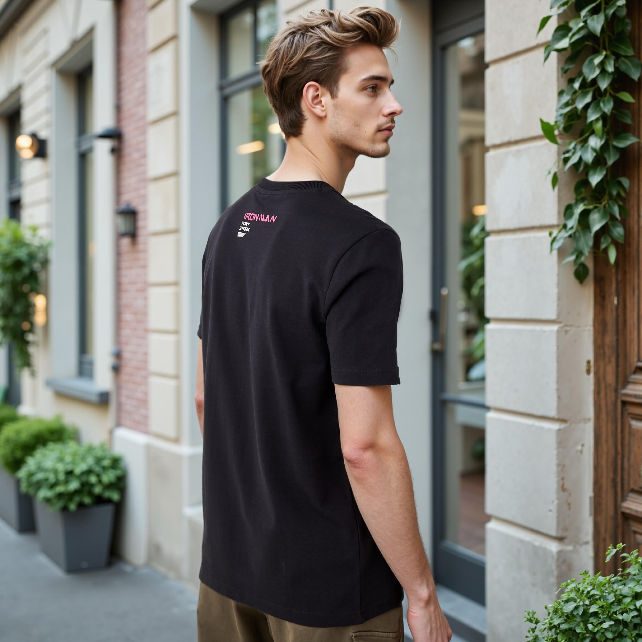 تيشيرت بياقة ضيقة وطبعات آيرون مان-men-clothing-tshirtsandpolos-tshirts-image-3