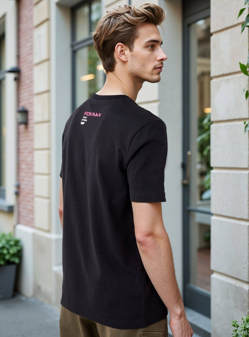 تيشيرت بياقة ضيقة وطبعات آيرون مان-men-clothing-tshirtsandpolos-tshirts-image-3