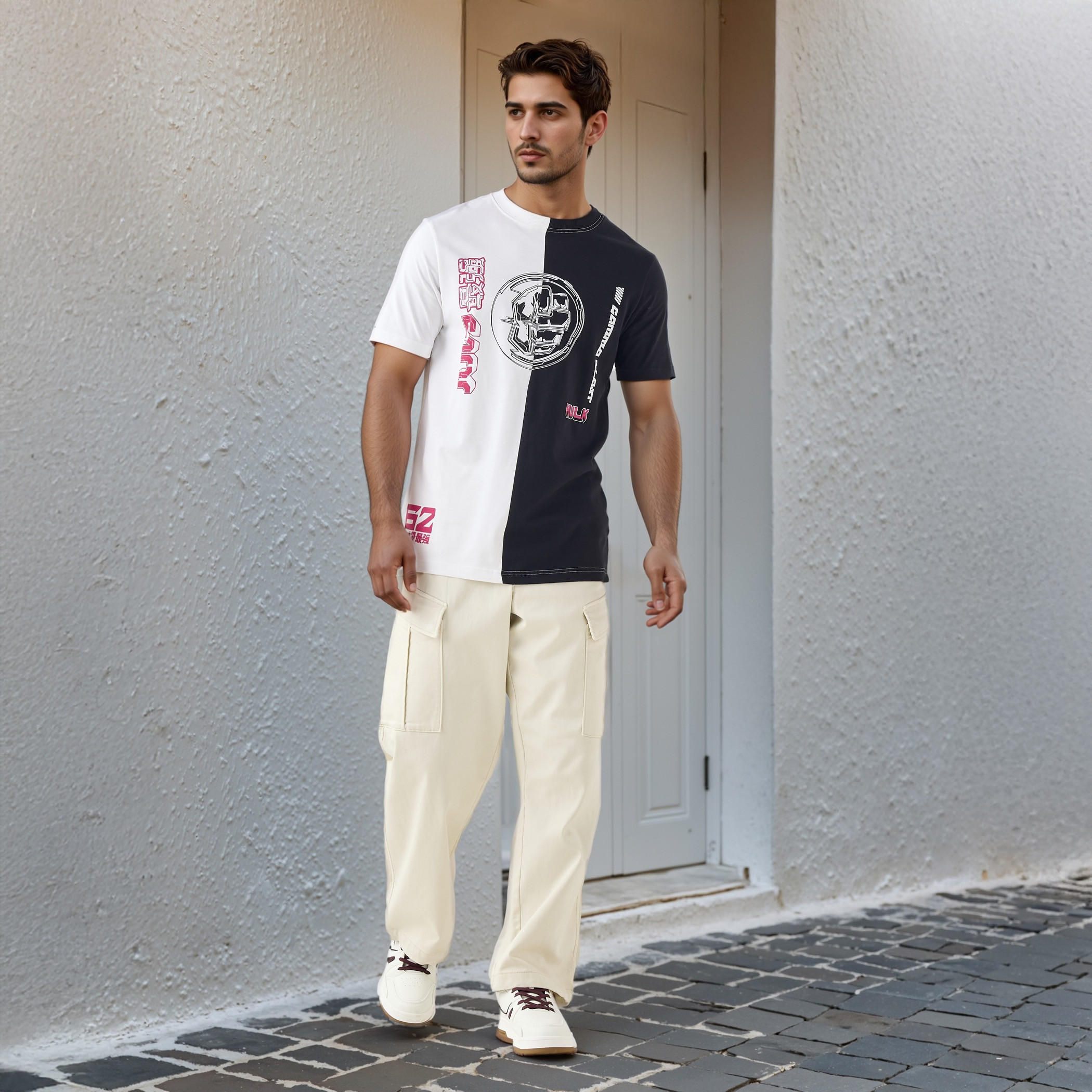 Hulk Print T-shirt with Crew Neck-men-clothing-tshirtsandpolos-tshirts-image-2