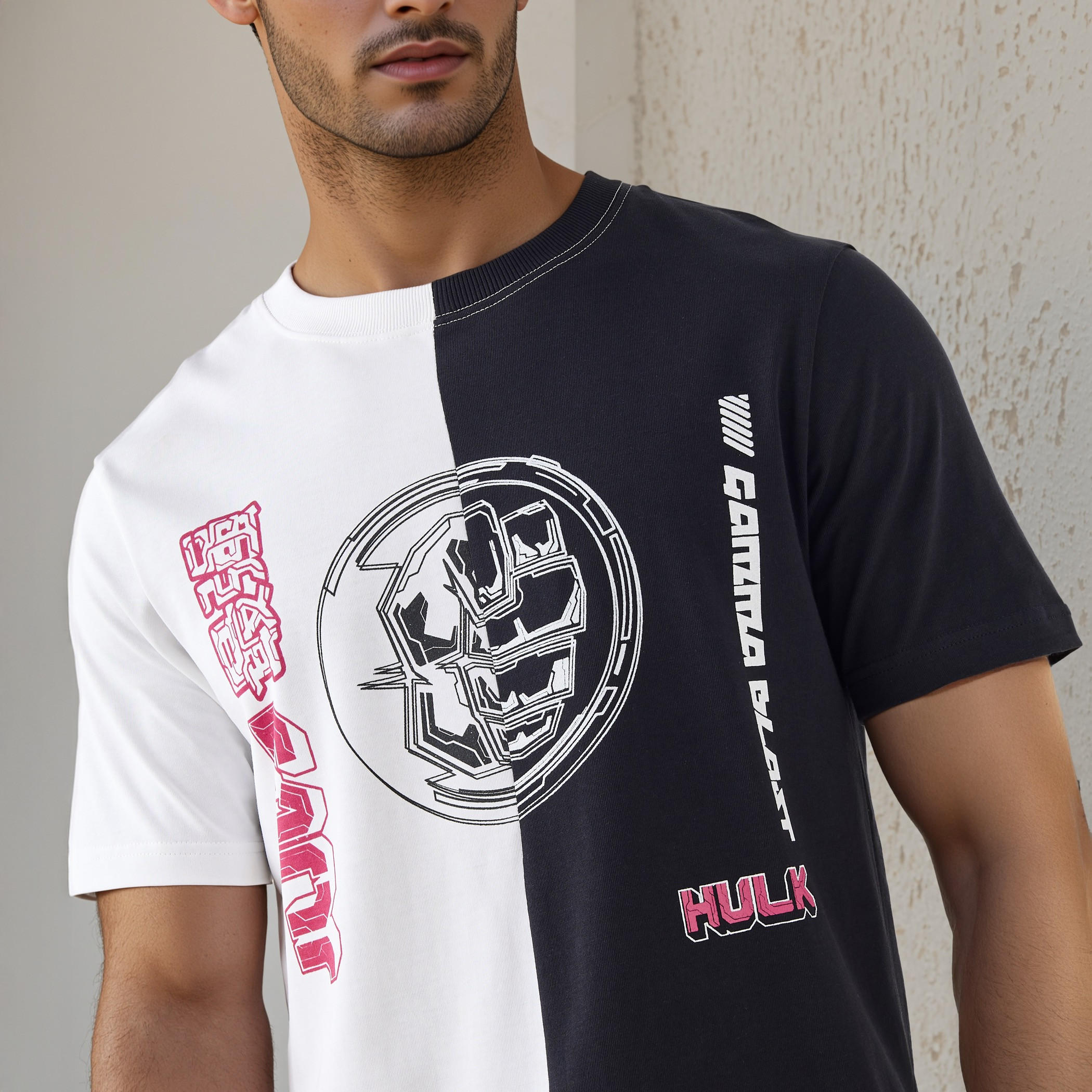 Hulk Print T-shirt with Crew Neck-men-clothing-tshirtsandpolos-tshirts-image-4