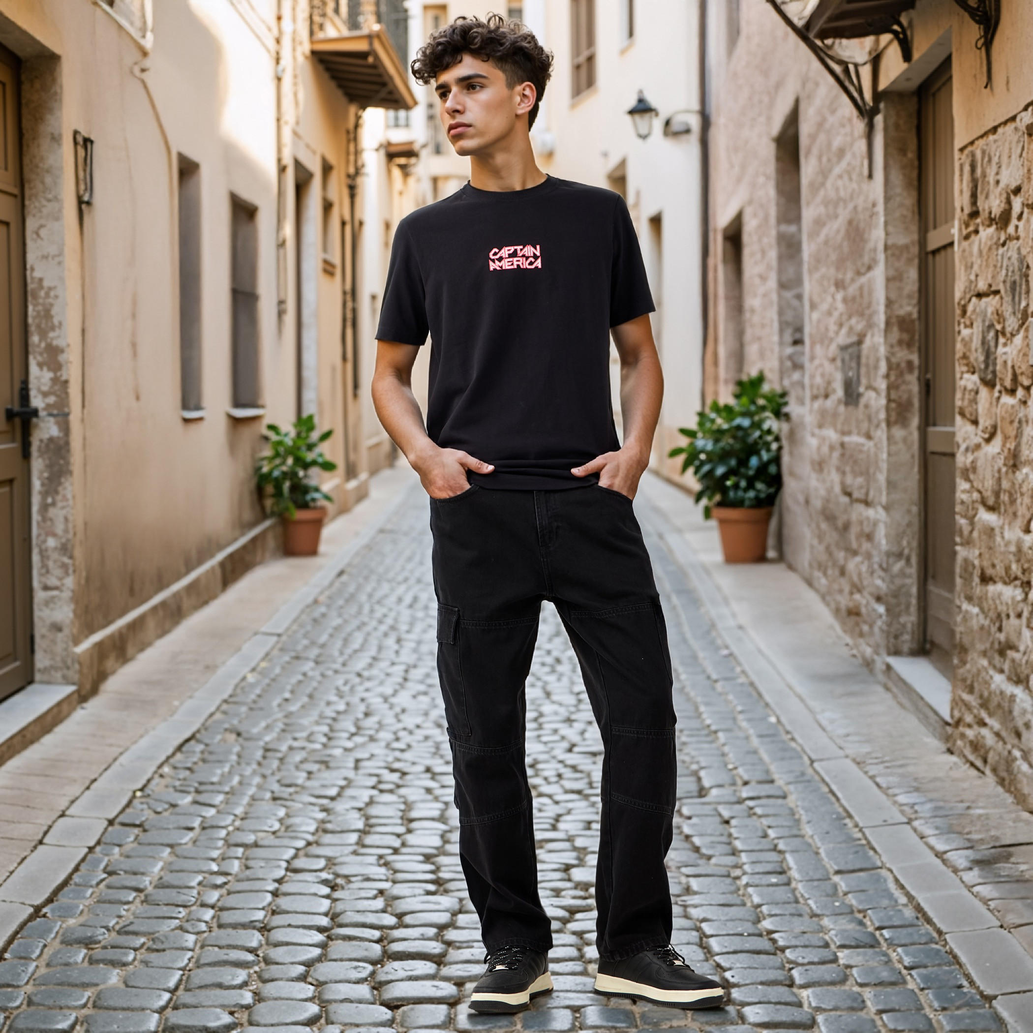تيشيرت بياقة ضيقة وطبعات-men-clothing-tshirtsandpolos-tshirts-image-2
