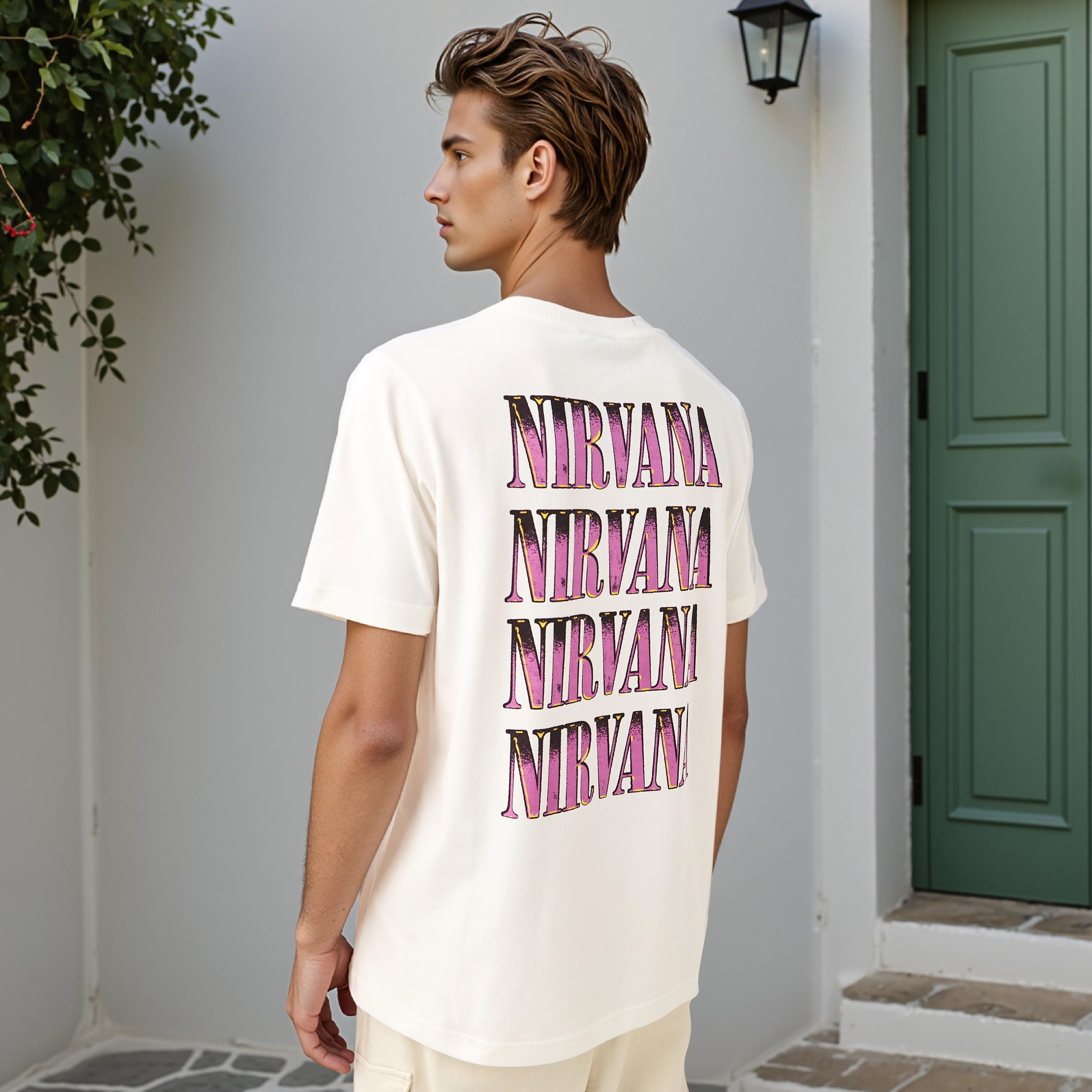 تيشيرت بوكسي بأكمام قصيرة وياقة ضيقة وطبعات-men-clothing-tshirtsandpolos-tshirts-image-1