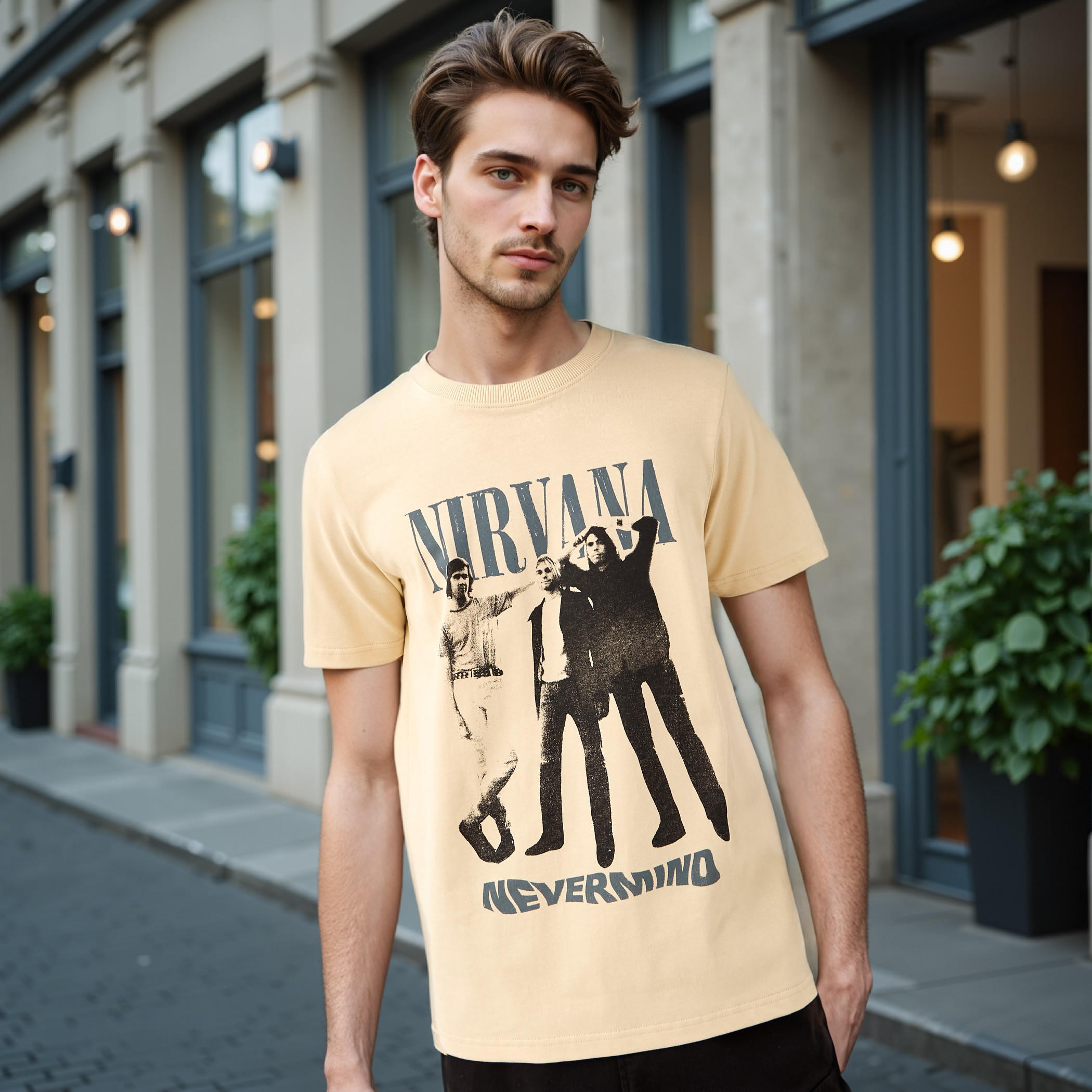 Nirvana Print Crew Neck T-shirt-men-clothing-tshirtsandpolos-tshirts-image-1