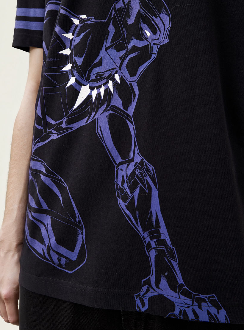 Black Panther Print T-shirt with Crew Neck and Short Sleeves-men-clothing-tshirtsandpolos-tshirts-image-4