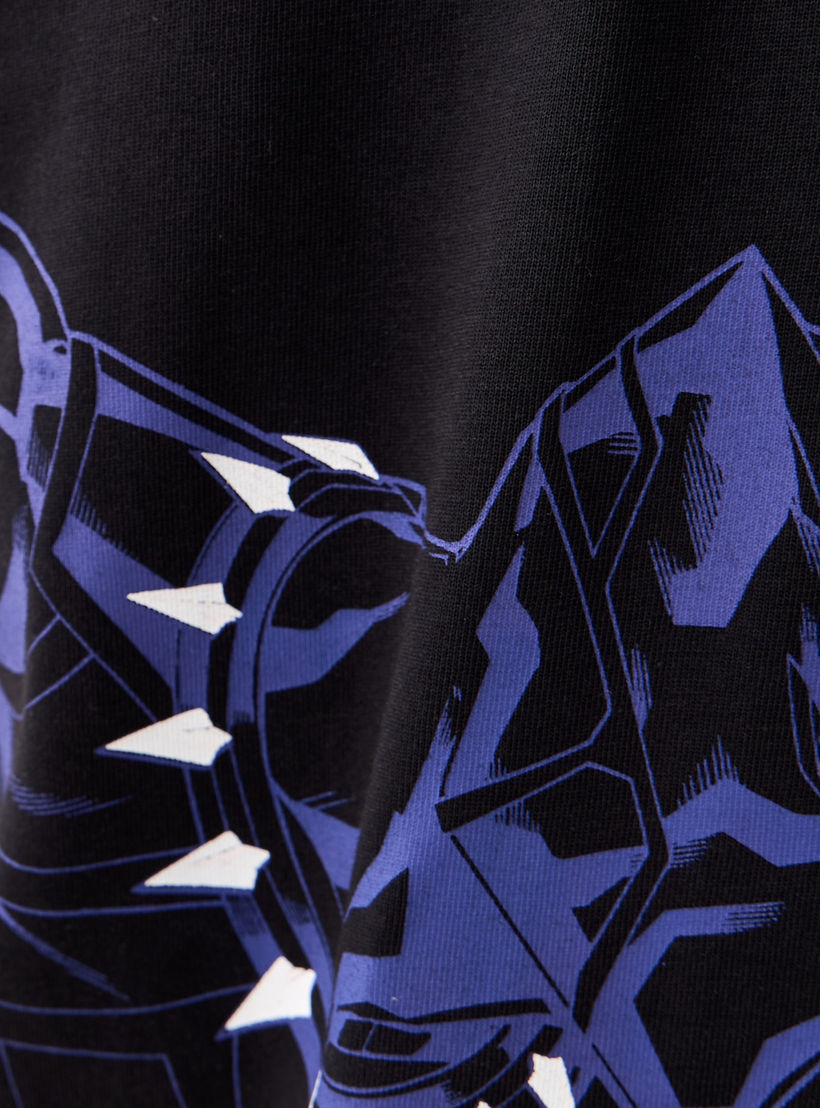 Black Panther Print T-shirt with Crew Neck and Short Sleeves-men-clothing-tshirtsandpolos-tshirts-image-5