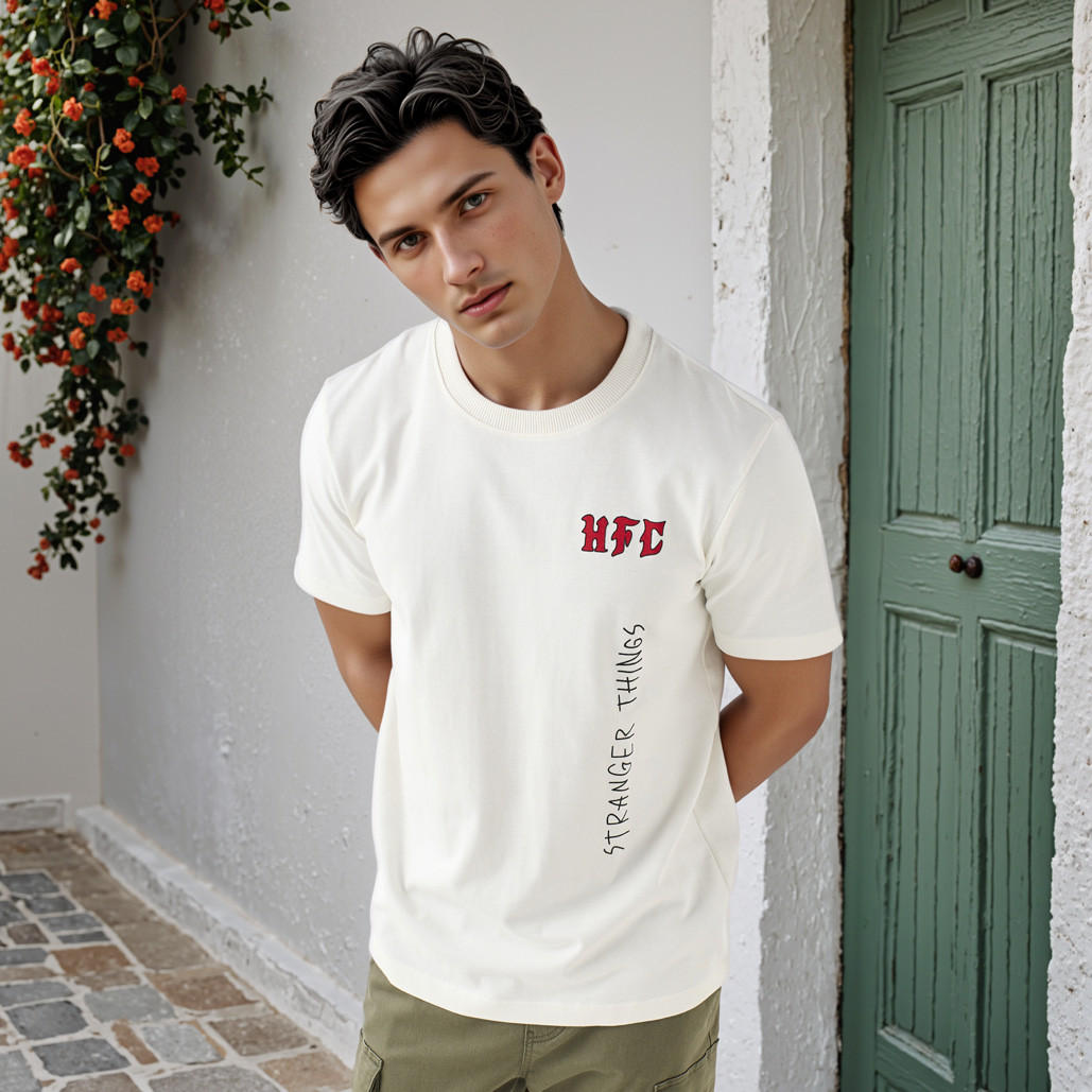 Stranger Things Print Crew Neck T-shirt-men-clothing-tshirtsandpolos-tshirts-image-1