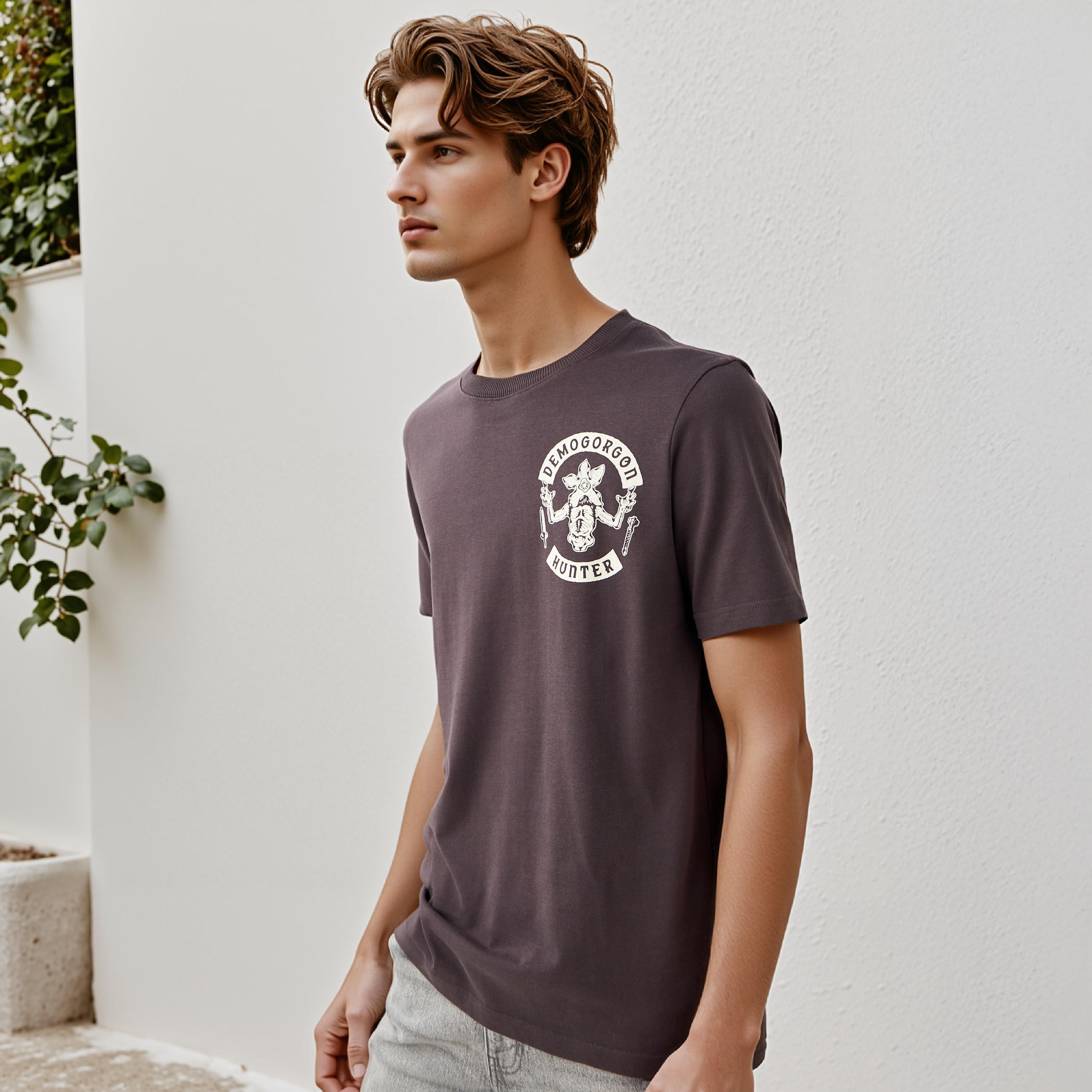 تيشيرت بياقة ضيقة وطبعات سترينجر ثينجز-men-clothing-tshirtsandpolos-tshirts-image-3