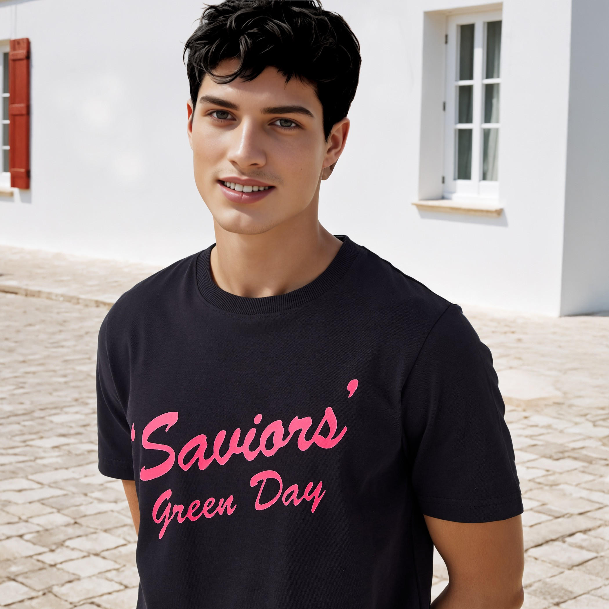 تيشيرت بياقة ضيقة وطبعات-men-clothing-tshirtsandpolos-tshirts-image-2