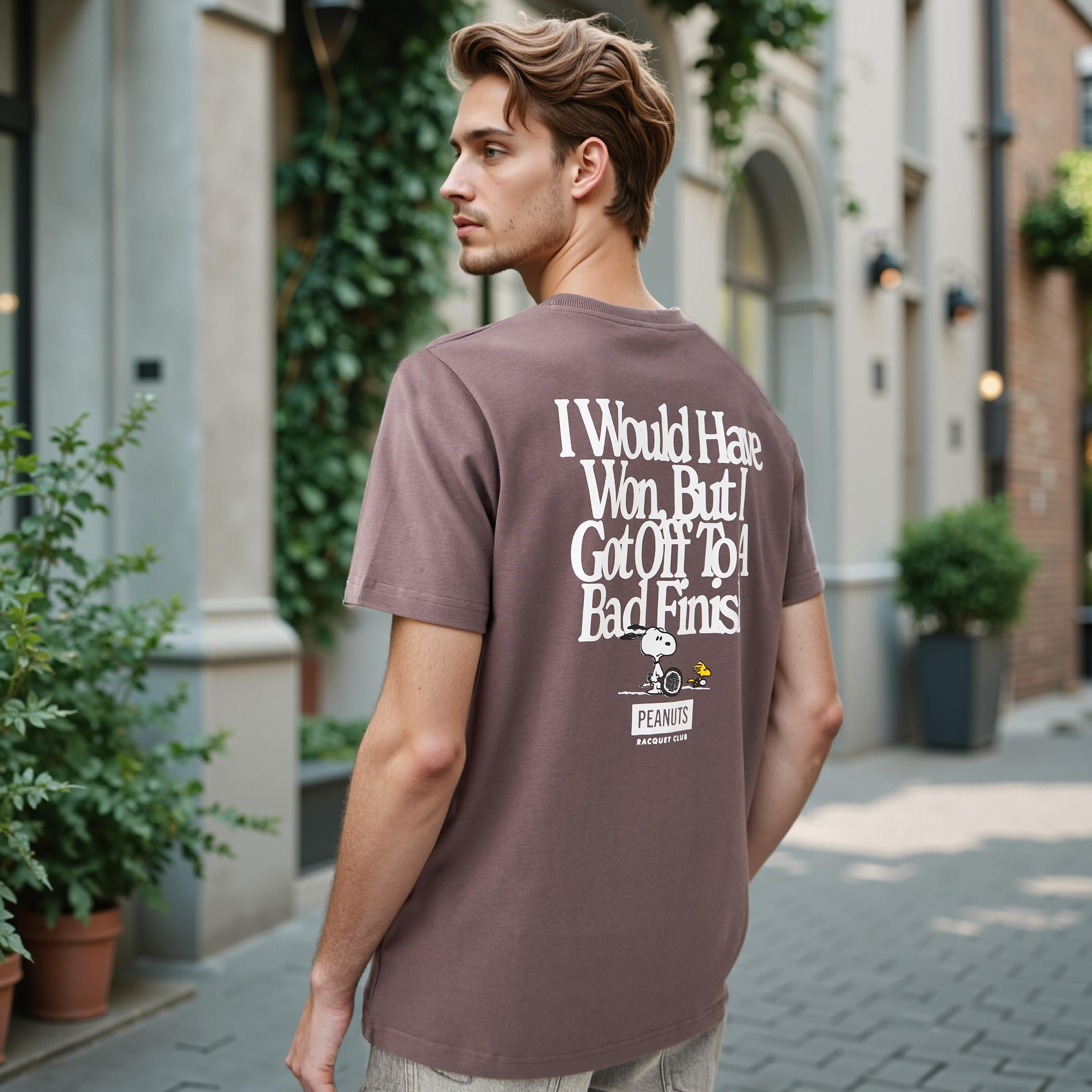 Peanuts Print T-shirt with Crew Neck-men-clothing-tshirtsandpolos-tshirts-image-1