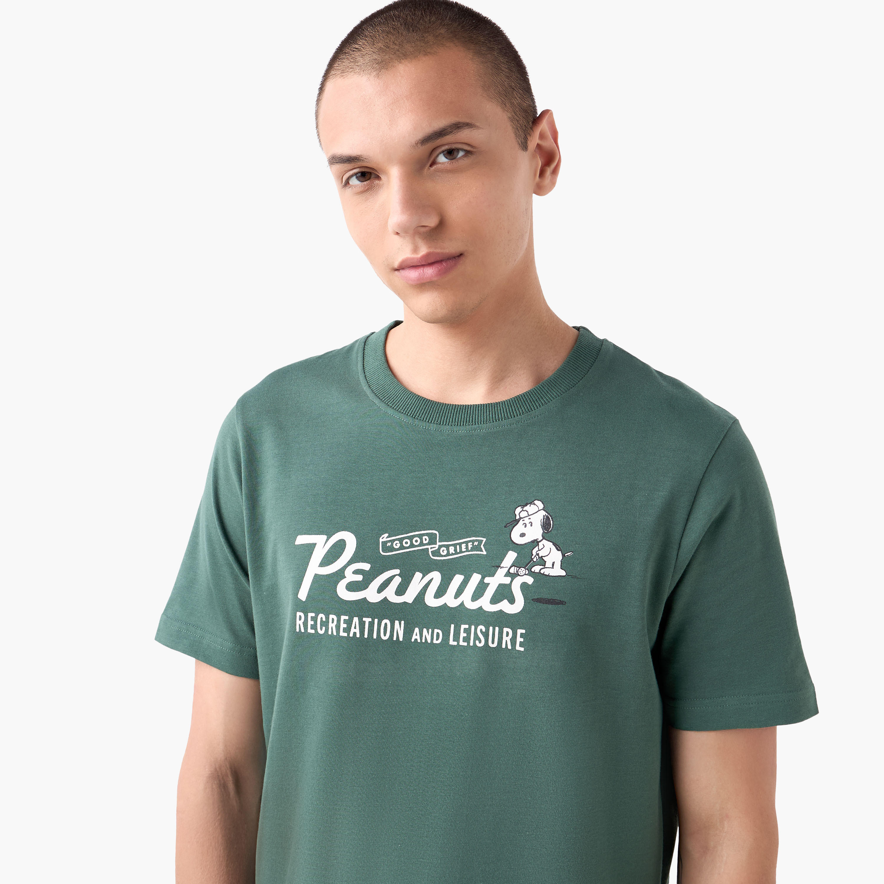 Peanuts Print T-shirt with Crew Neck-men-clothing-tshirtsandpolos-tshirts-image-4