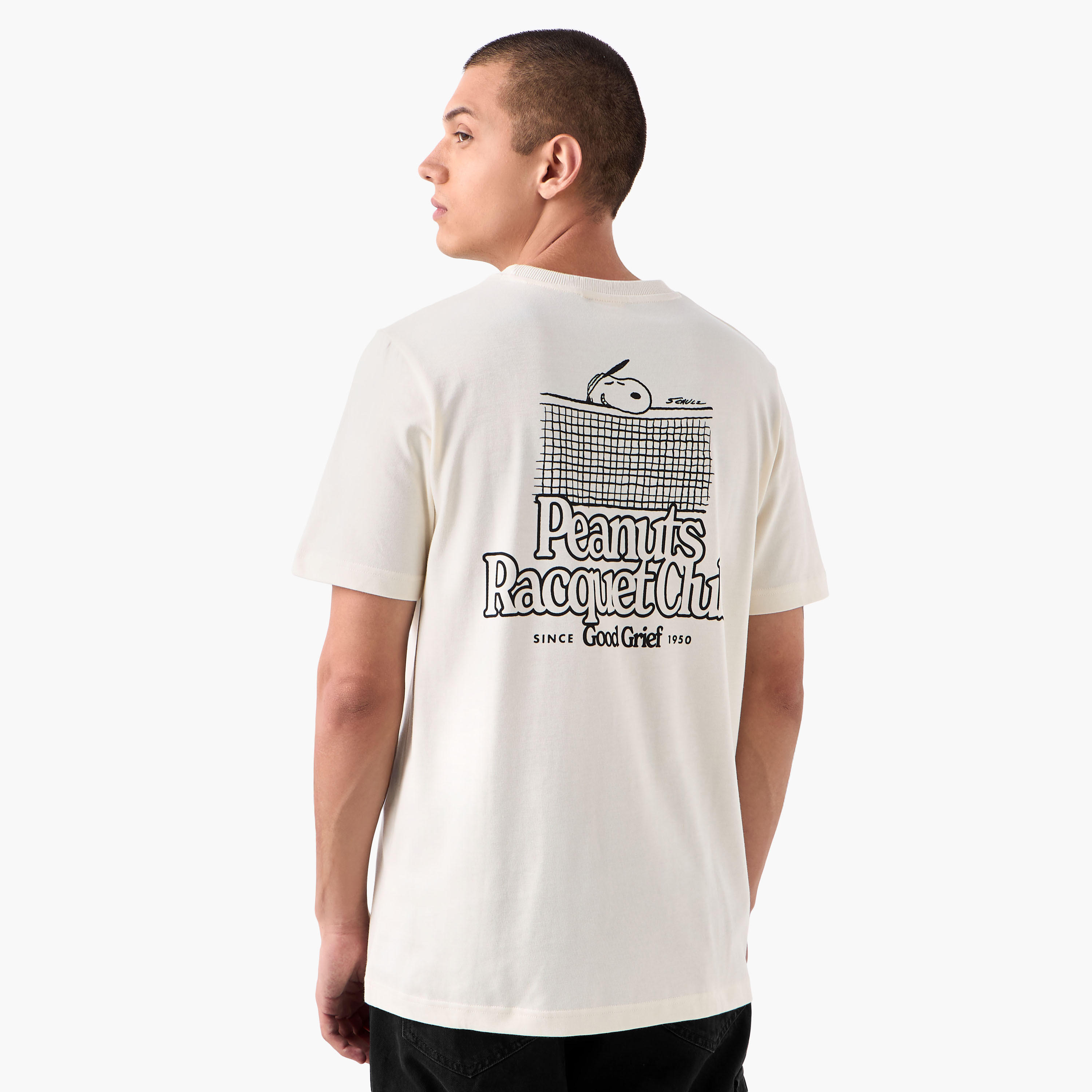 Peanuts Print T-shirt with Crew Neck-men-clothing-tshirtsandpolos-tshirts-image-1