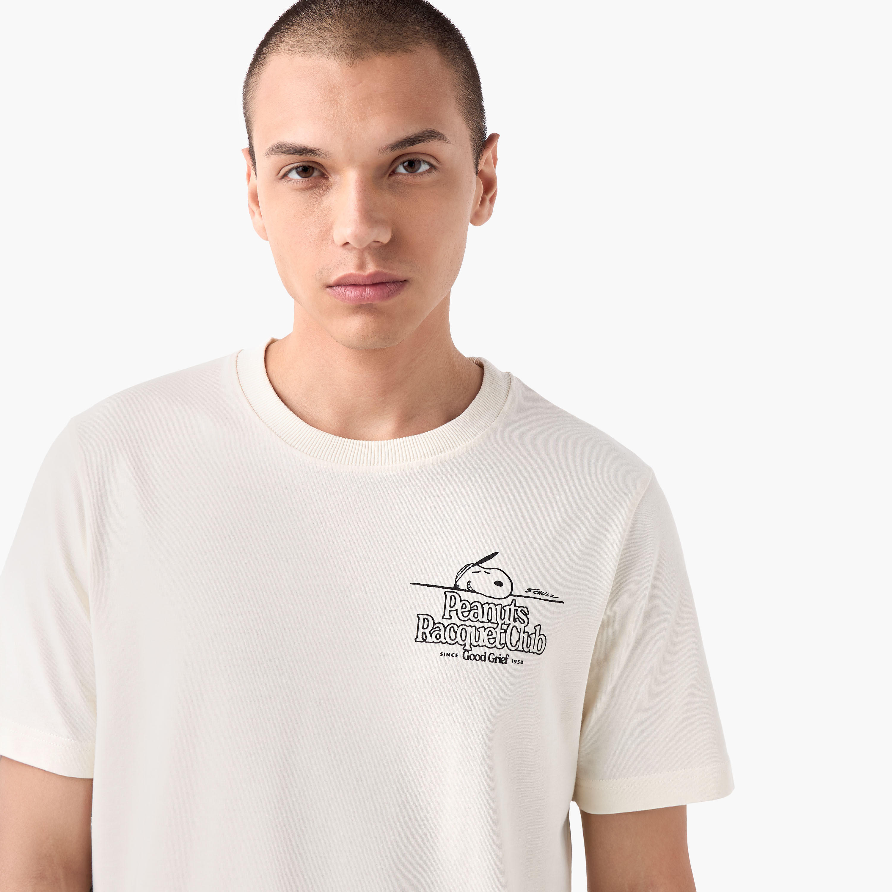 Peanuts Print T-shirt with Crew Neck-men-clothing-tshirtsandpolos-tshirts-image-4