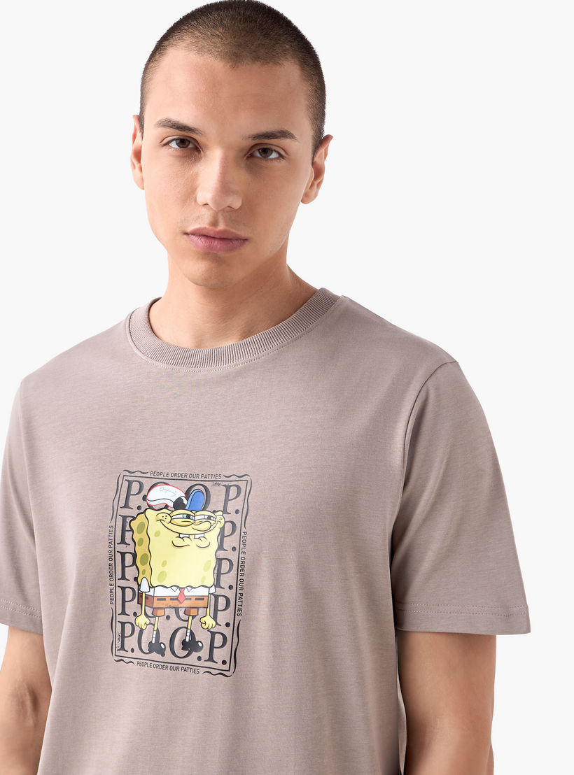 SpongeBob Print T-shirt with Crew Neck-men-clothing-tshirtsandpolos-tshirts-image-4