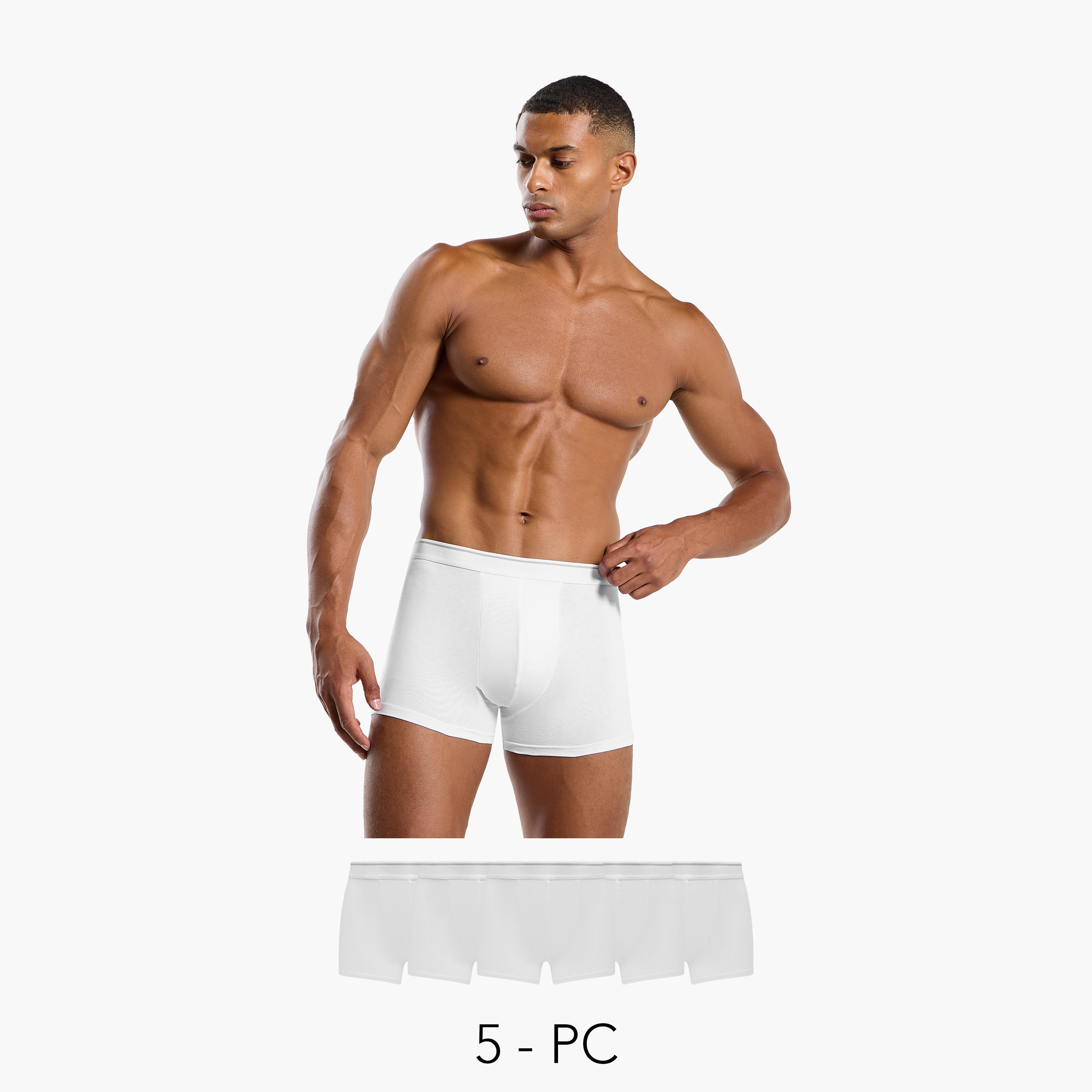 سراويل ترانك طويلة قطن للرجال - طقم من 5-men-clothing-innerwear-underwear-image-10