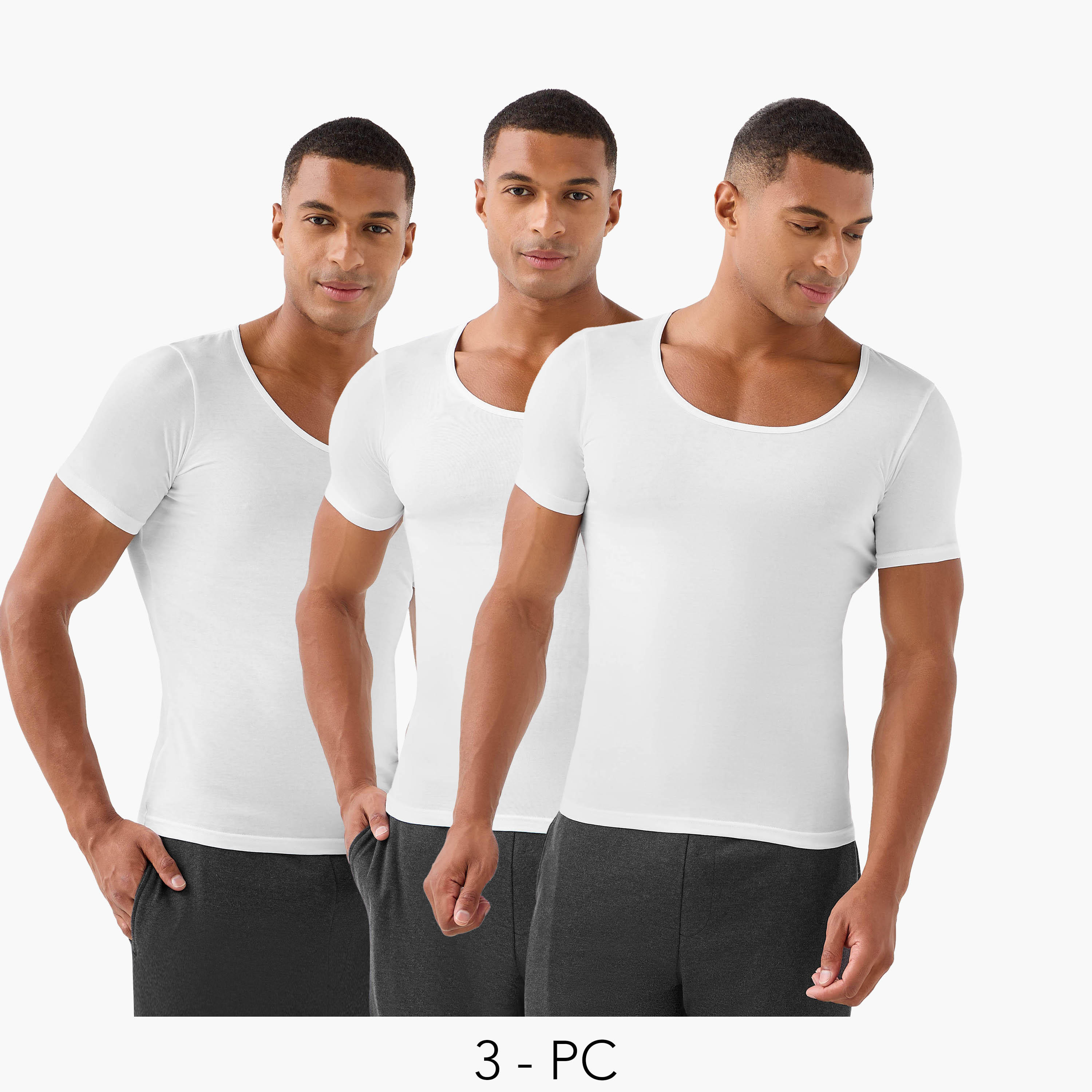 تيشيرت داخلي قطن للرجال - طقم من 3-men-clothing-tshirtsandpolos-vests-image-1