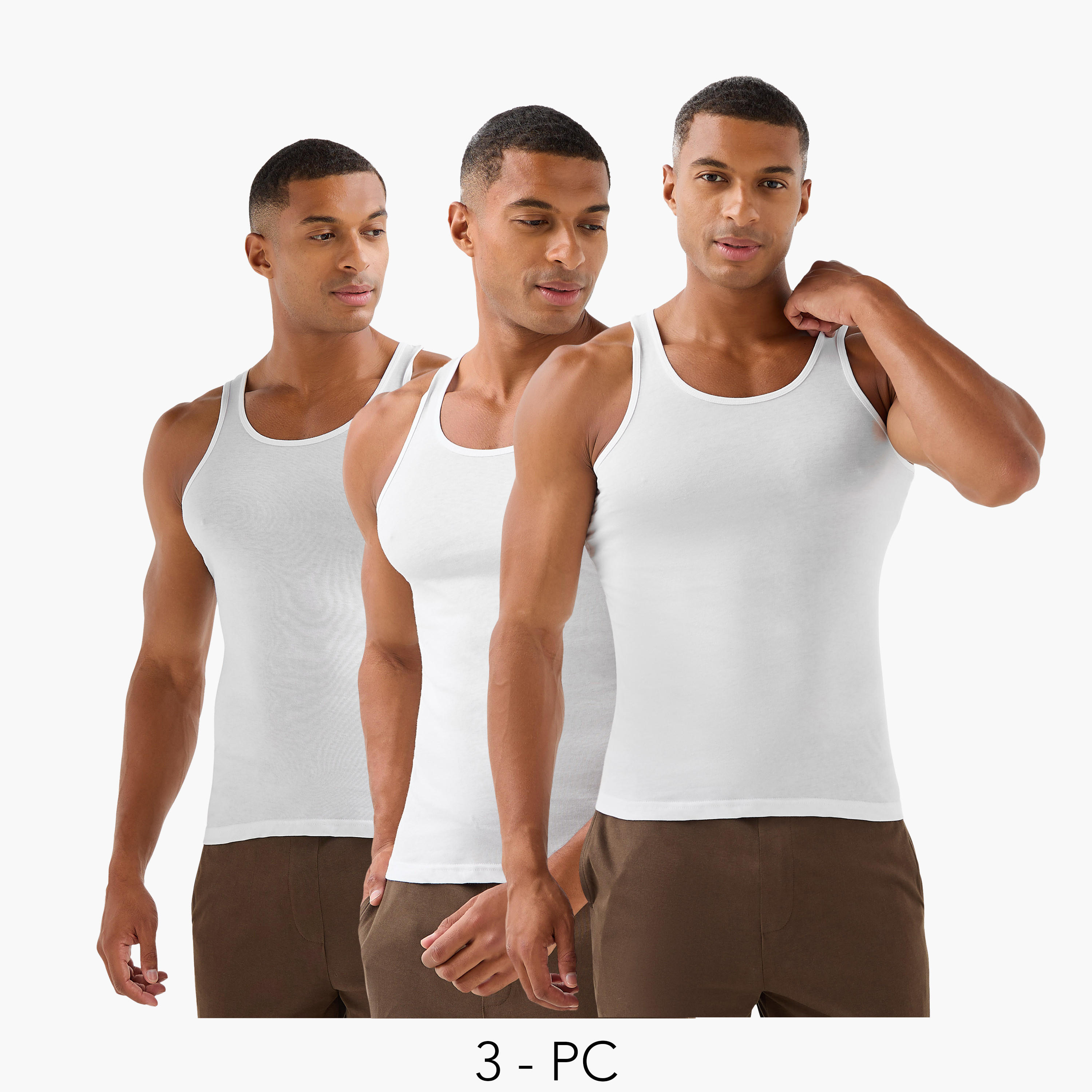 فيستات قطن للرجال - عبوة 3 قطع-men-clothing-innerwear-vests-image-1