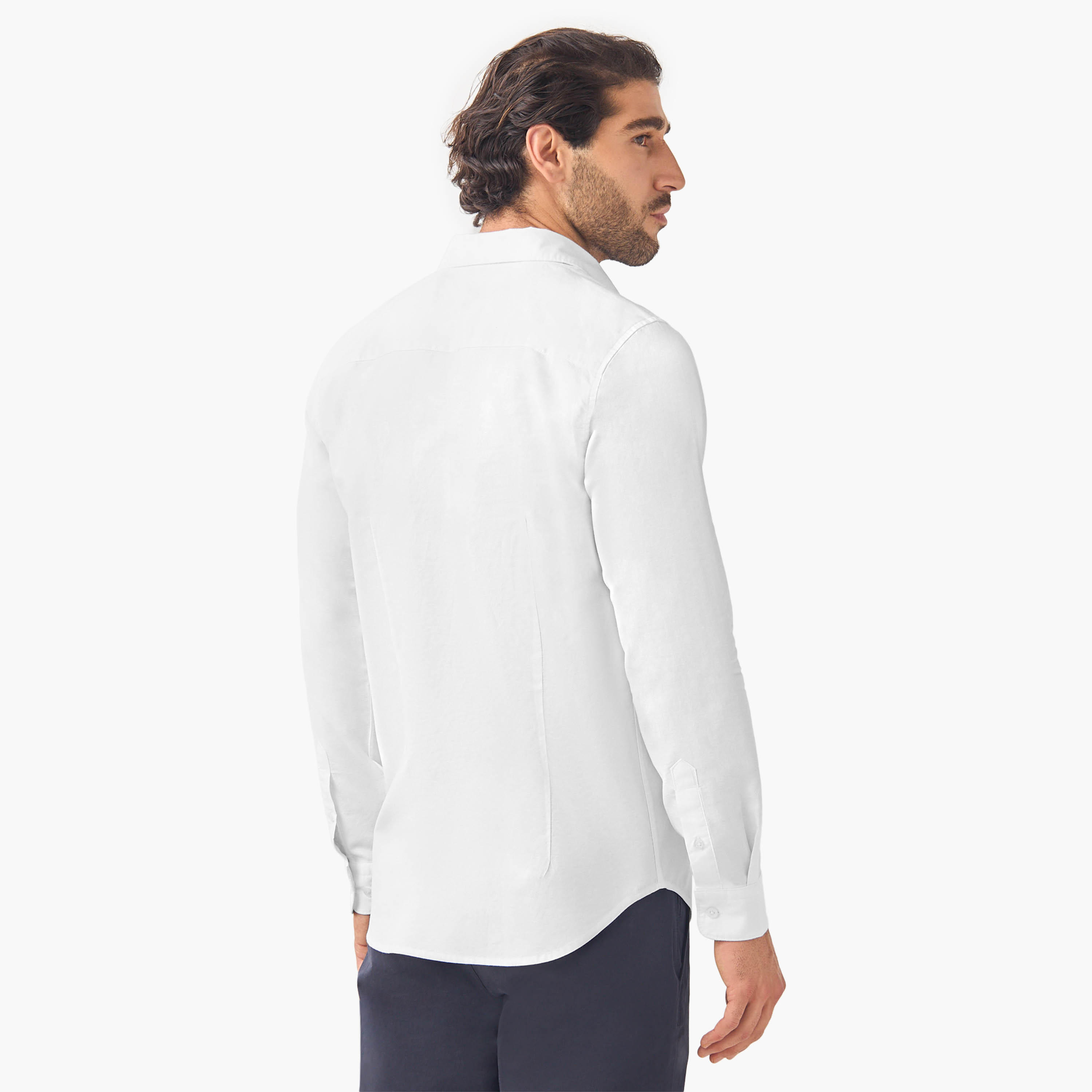 Set of 2 - Regular Fit Oxford Shirt with Collar and Long Sleeves-men-clothing-shirts-image-5