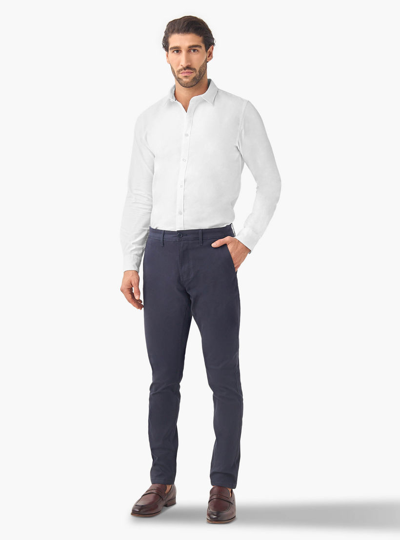 Set of 2 - Regular Fit Oxford Shirt with Collar and Long Sleeves-men-clothing-shirts-image-9