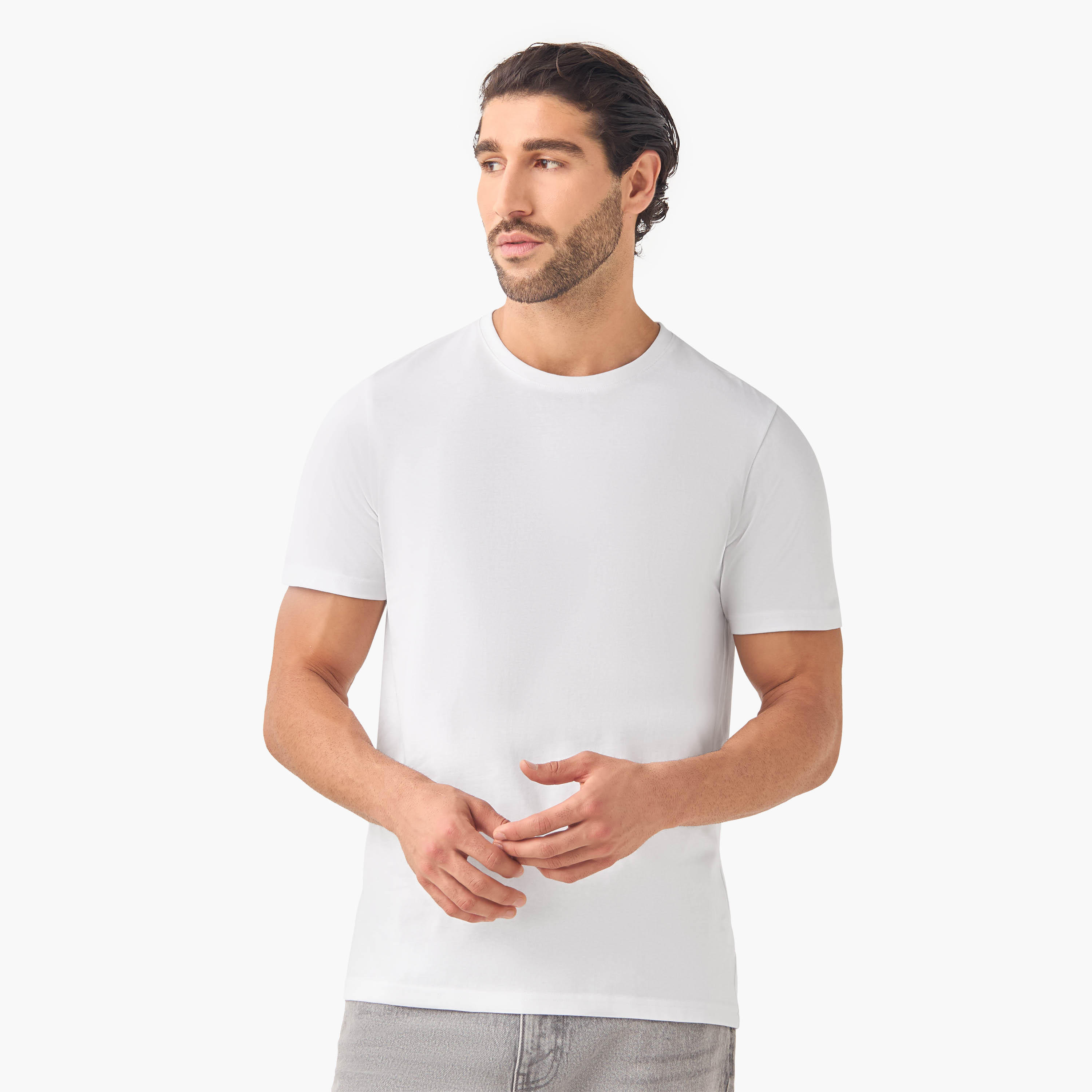 تيشيرت بقصة سليم وياقة ضيقة - طقم من 2-men-clothing-tshirtsandpolos-tshirts-image-4