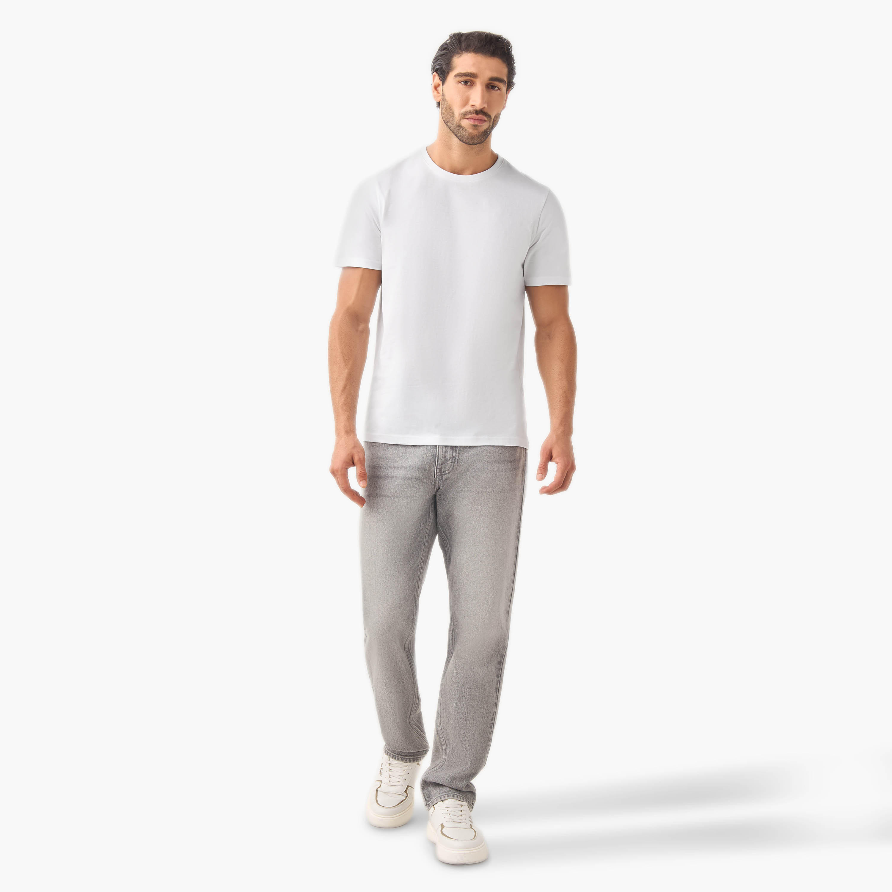 تيشيرت بقصة سليم وياقة ضيقة - طقم من 2-men-clothing-tshirtsandpolos-tshirts-image-8