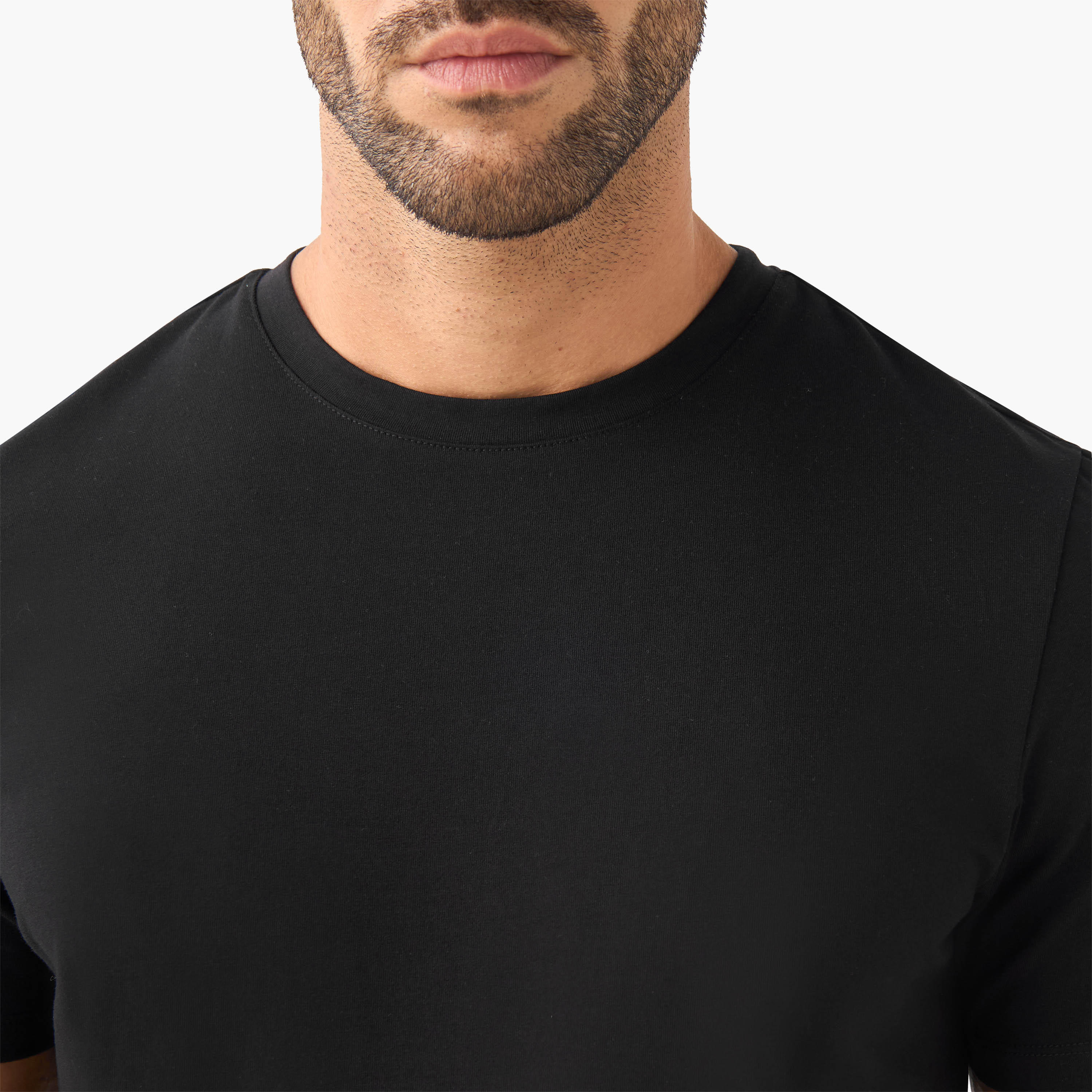 تيشيرت بقصة سليم وياقة ضيقة - طقم من 2-men-clothing-tshirtsandpolos-tshirts-image-3