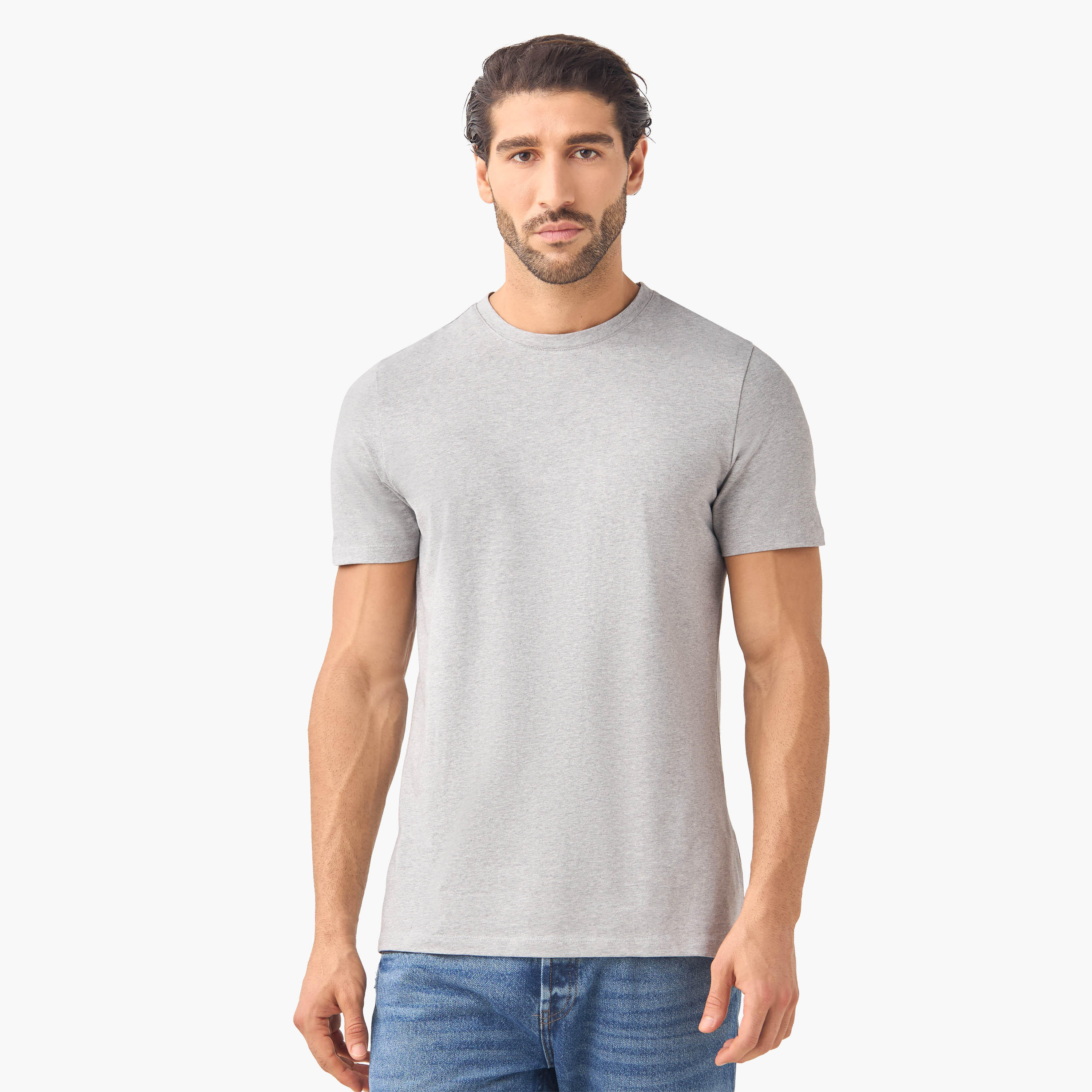 تيشيرت بقصة سليم وياقة ضيقة - طقم من 3-men-clothing-tshirtsandpolos-tshirts-image-6