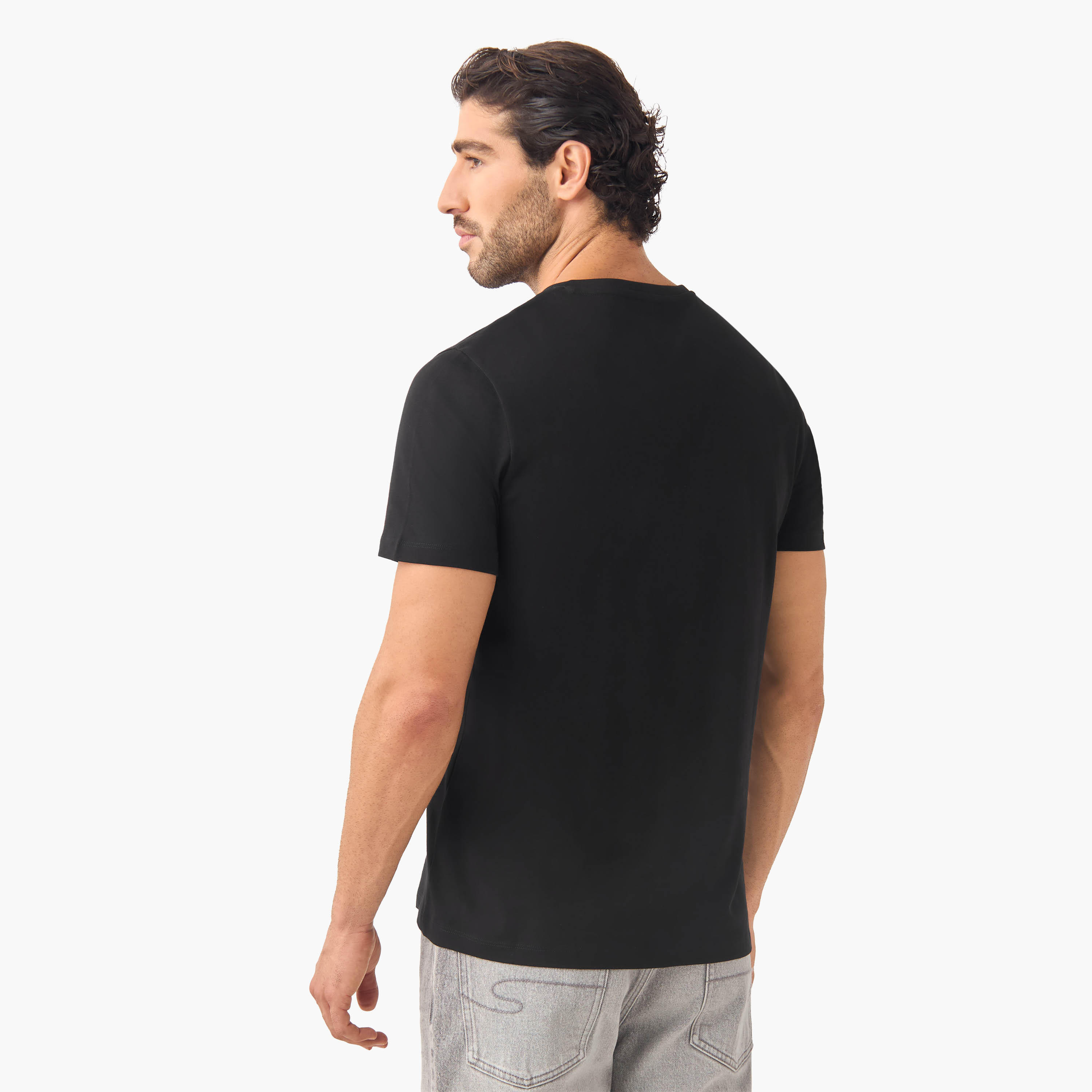 تيشيرت بقصة سليم وياقة V وأكمام قصيرة - طقم من 2-men-clothing-tshirtsandpolos-tshirts-image-3