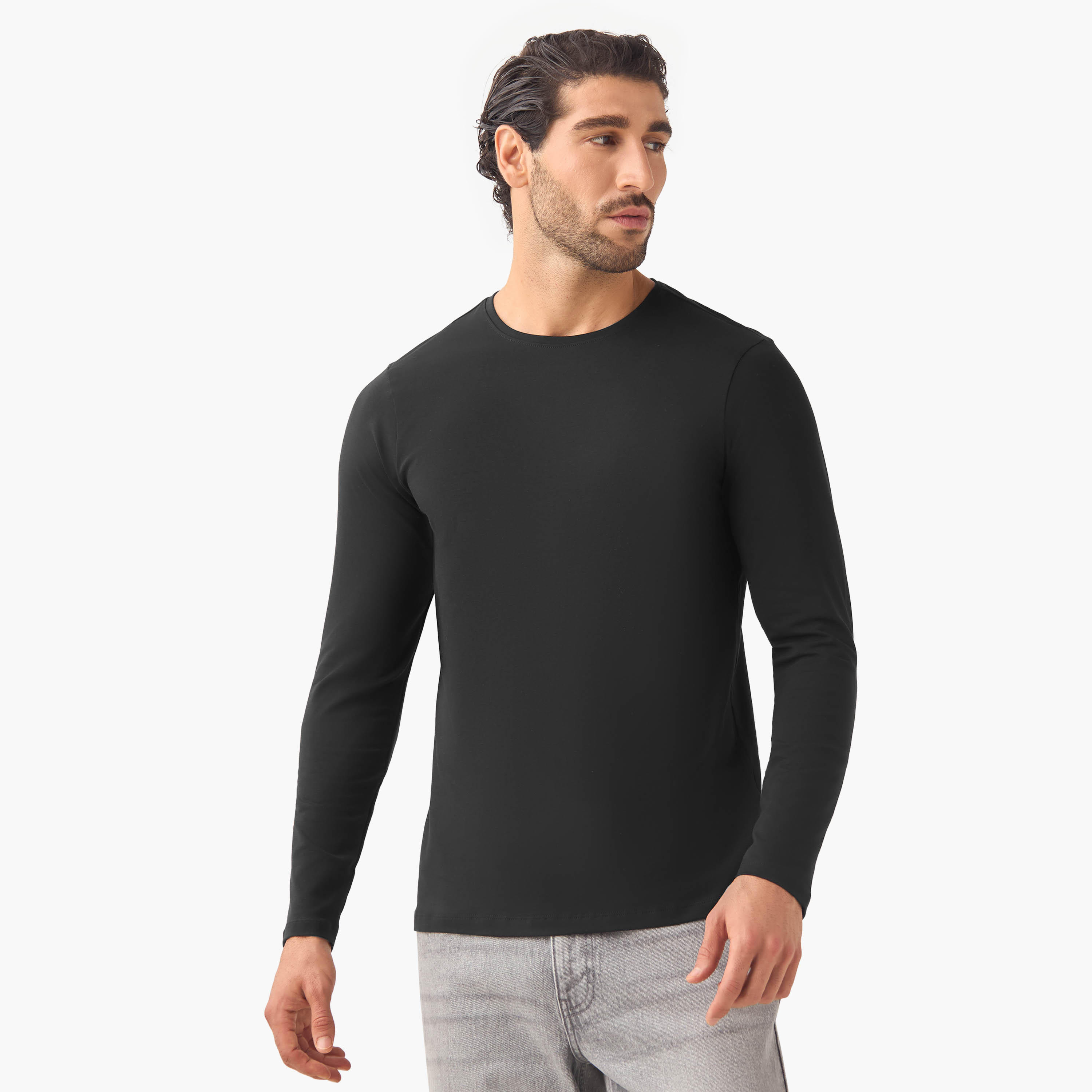 تيشيرت بقصة سليم وياقة ضيقة - طقم من 2-men-clothing-tshirtsandpolos-tshirts-image-4