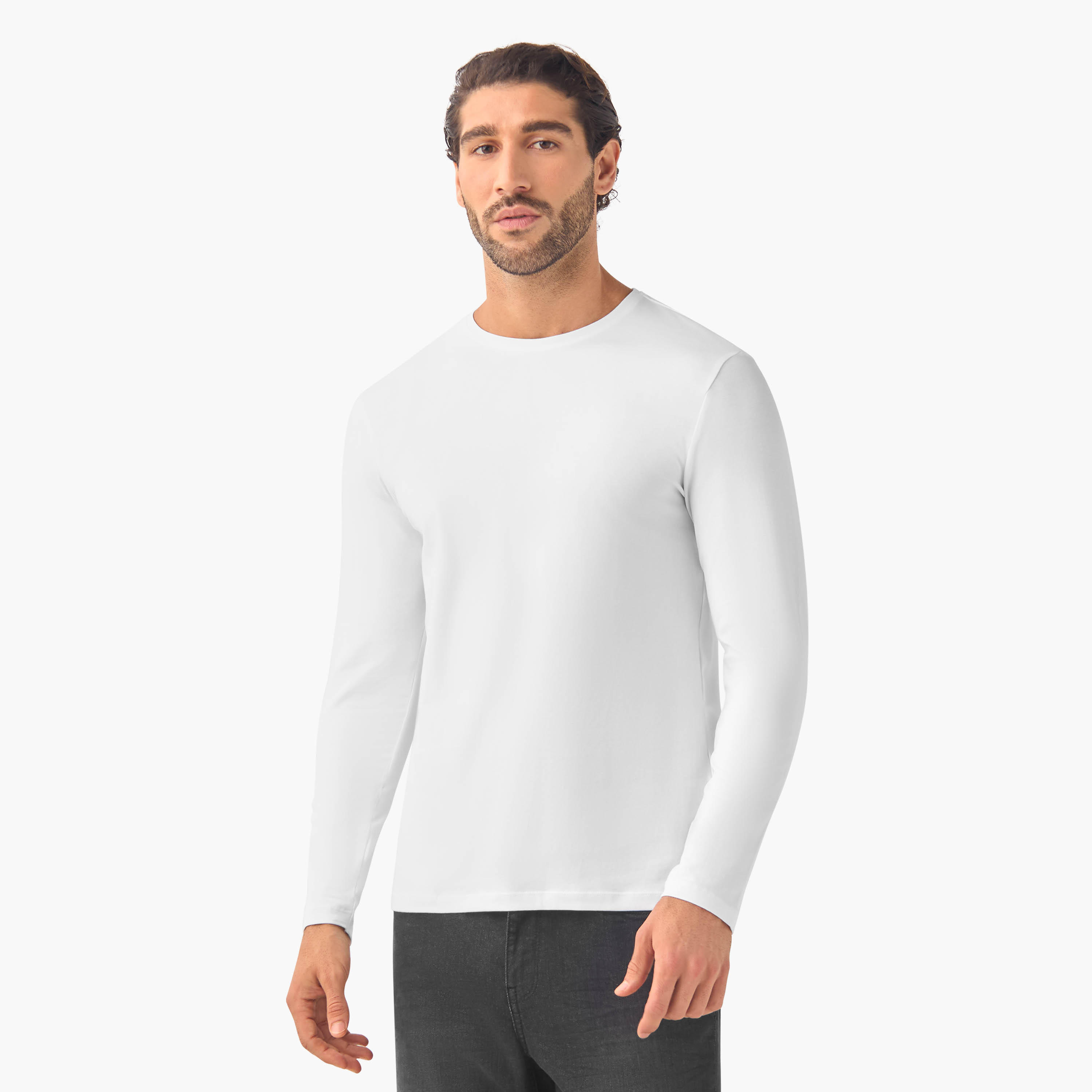 تيشيرت بقصة سليم وياقة ضيقة - طقم ن 3-men-clothing-tshirtsandpolos-tshirts-image-4