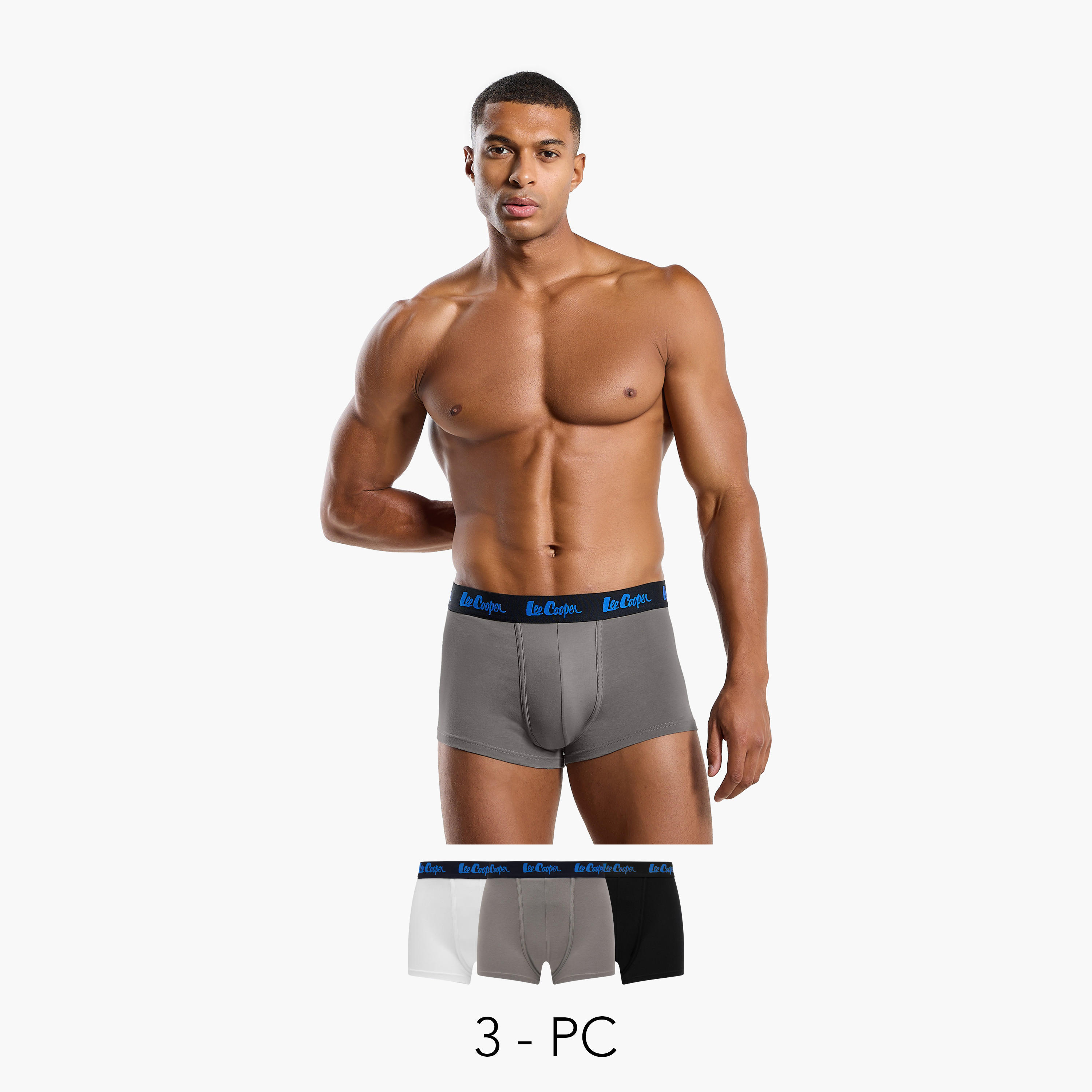 طقم سروال ترانك 3 قطع بخصر مطاطي من لي كوبر-men-clothing-innerwear-underwear-image-1