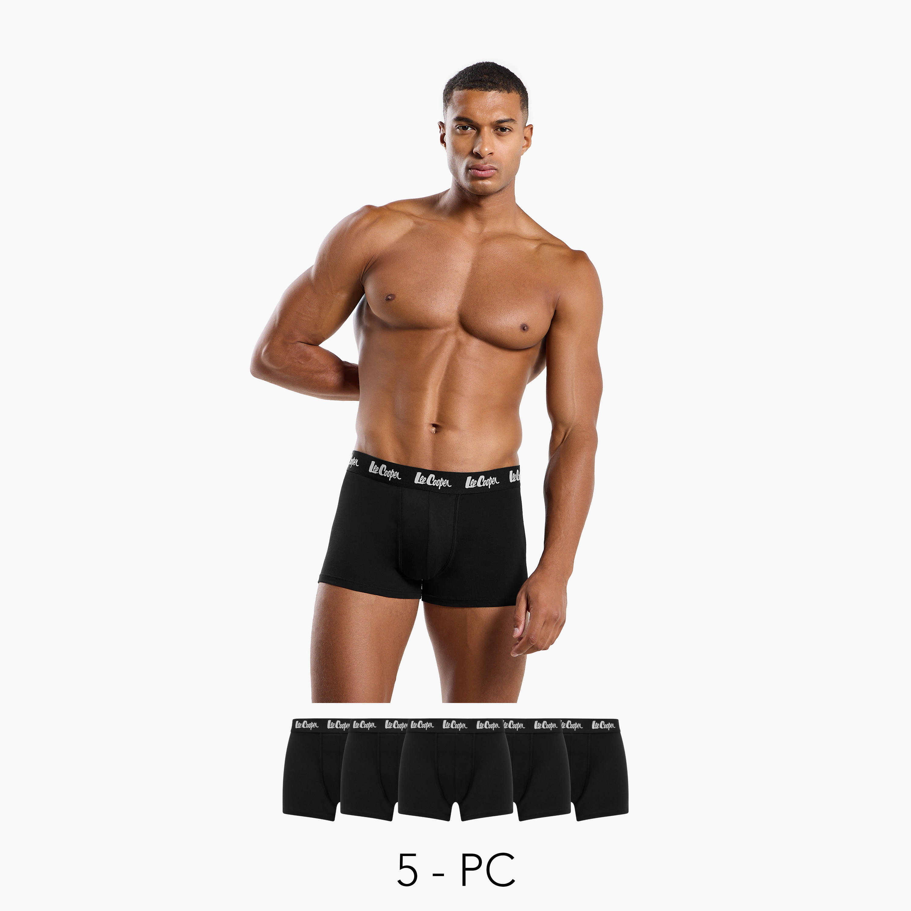 Set of 5 - Lee Cooper Trunk Briefs with Elasticated Waistband-men-clothing-innerwear-underwear-image-1