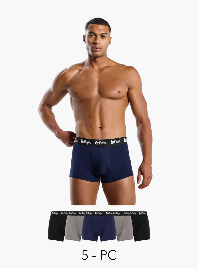 Set of 5 - Lee Cooper Trunk Briefs with Elasticated Waistband-men-clothing-innerwear-underwear-image-1