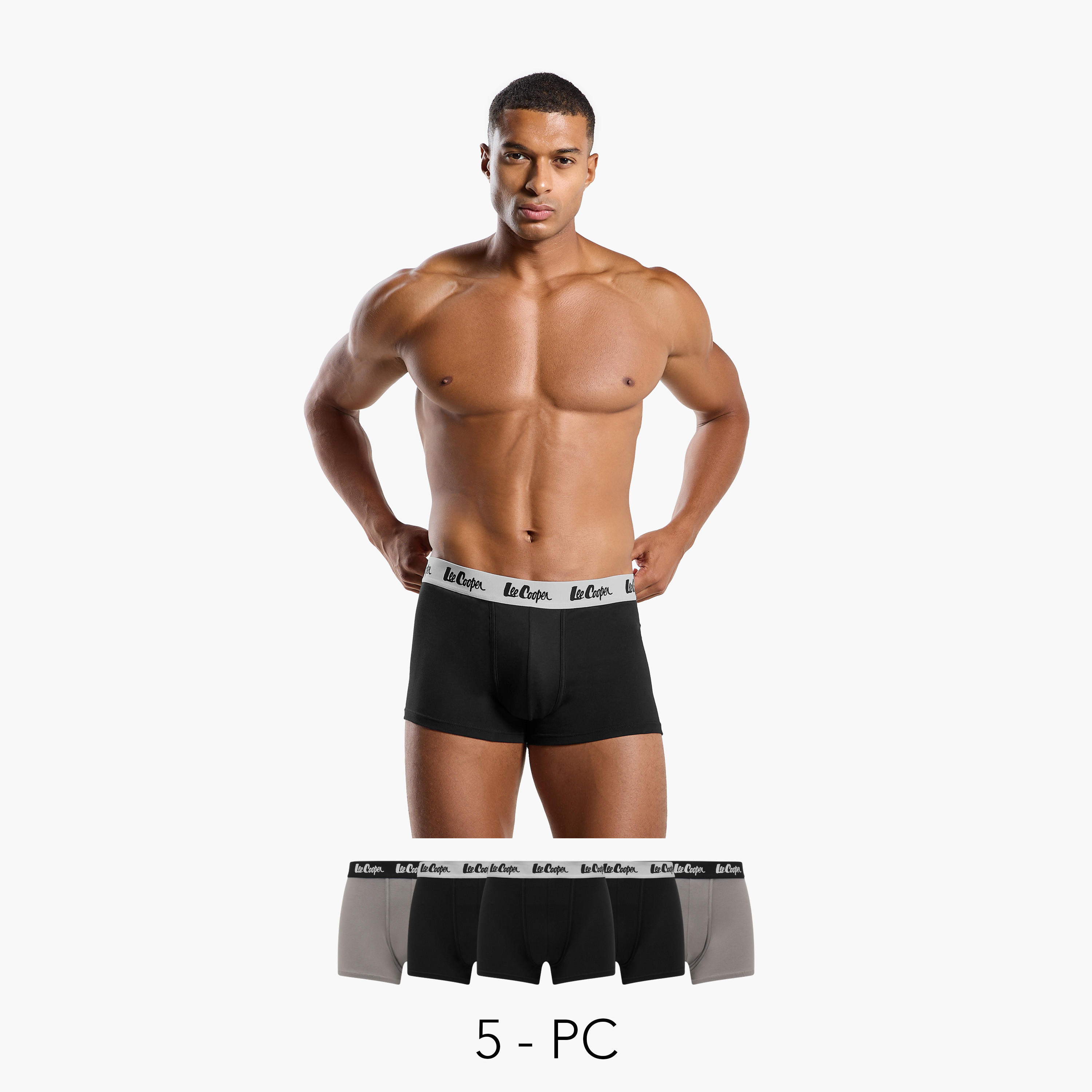 سراويل داخلية ترانك بخصر مطاطي من لي كوبر - طقم من 5 قطع-men-clothing-innerwear-underwear-image-1