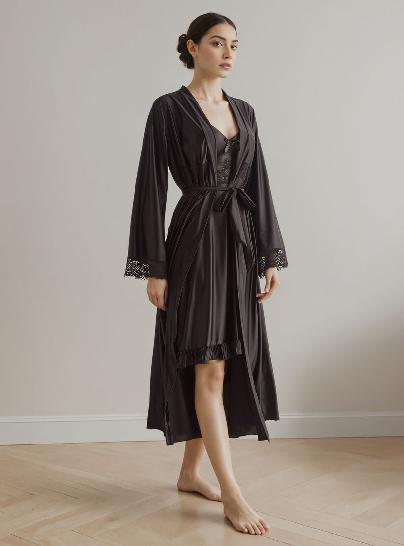 ثوب نوم دانتيل للعروس بحواف غير متماثلة مع روب-women-clothing-nightwear-robes-image-1