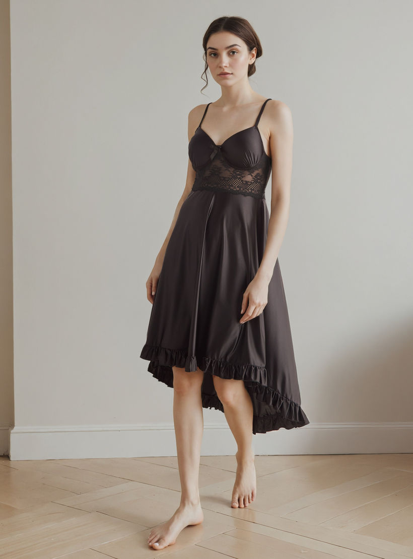 ثوب نوم دانتيل للعروس بحواف غير متماثلة مع روب-women-clothing-nightwear-robes-image-2