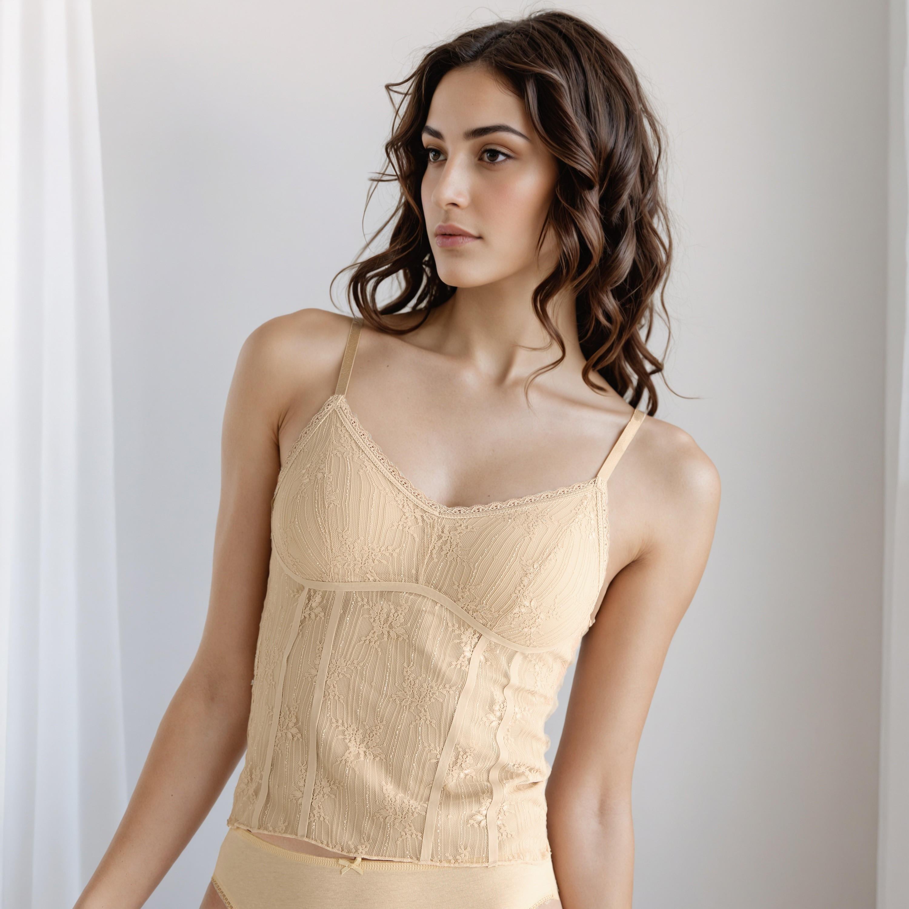 قميص داخلي بقصة عادية وتفاصيل دانتيل-women-clothing-lingerie-camisoles-image-5