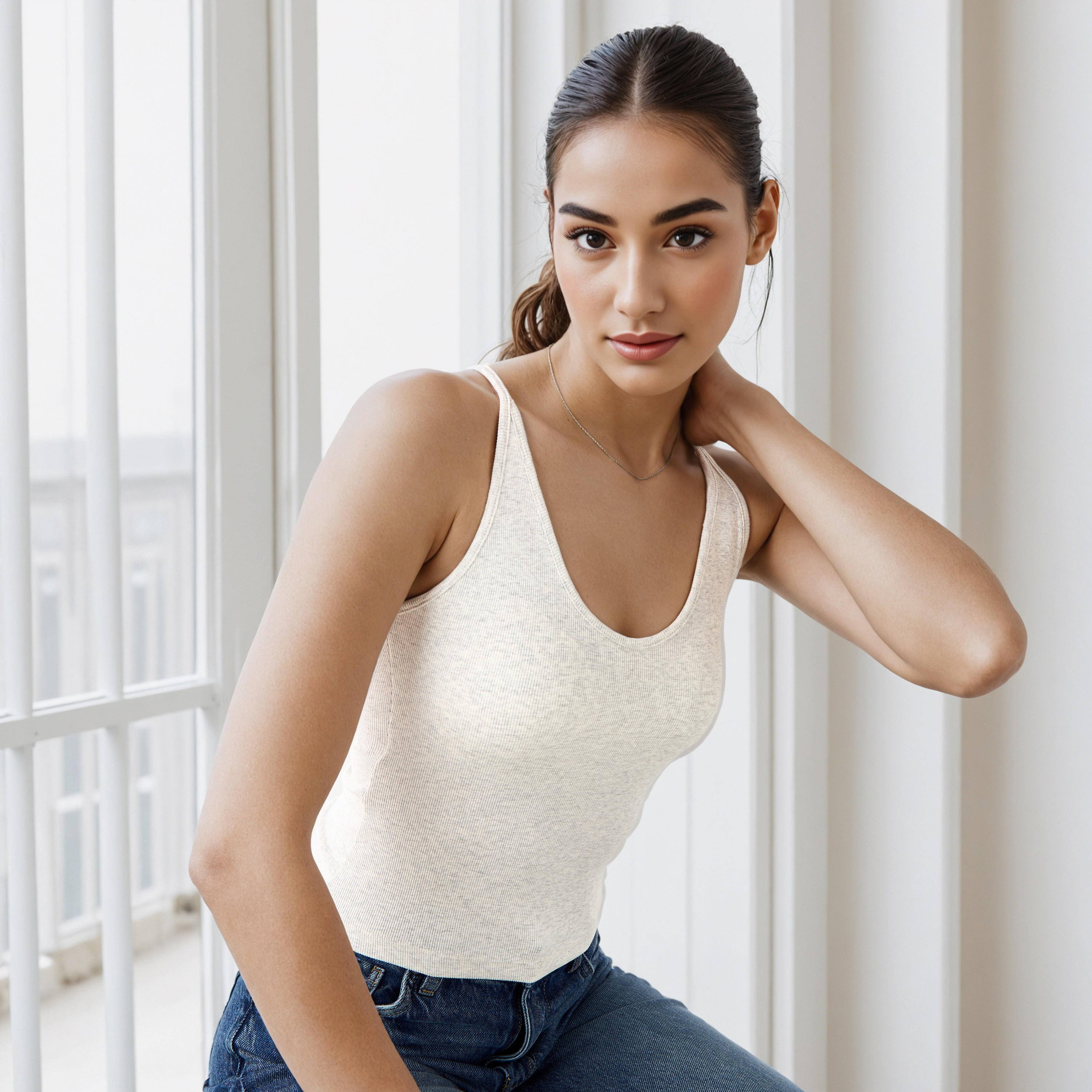Scoop Neck Racerback Tank Top-women-clothing-lingerie-camisoles-image-1