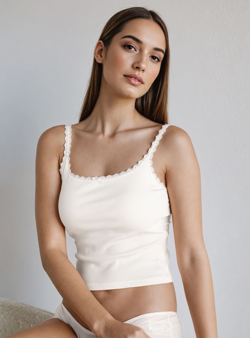 Ribbed Camisole with Lace Inserts-women-clothing-lingerie-camisoles-image-1