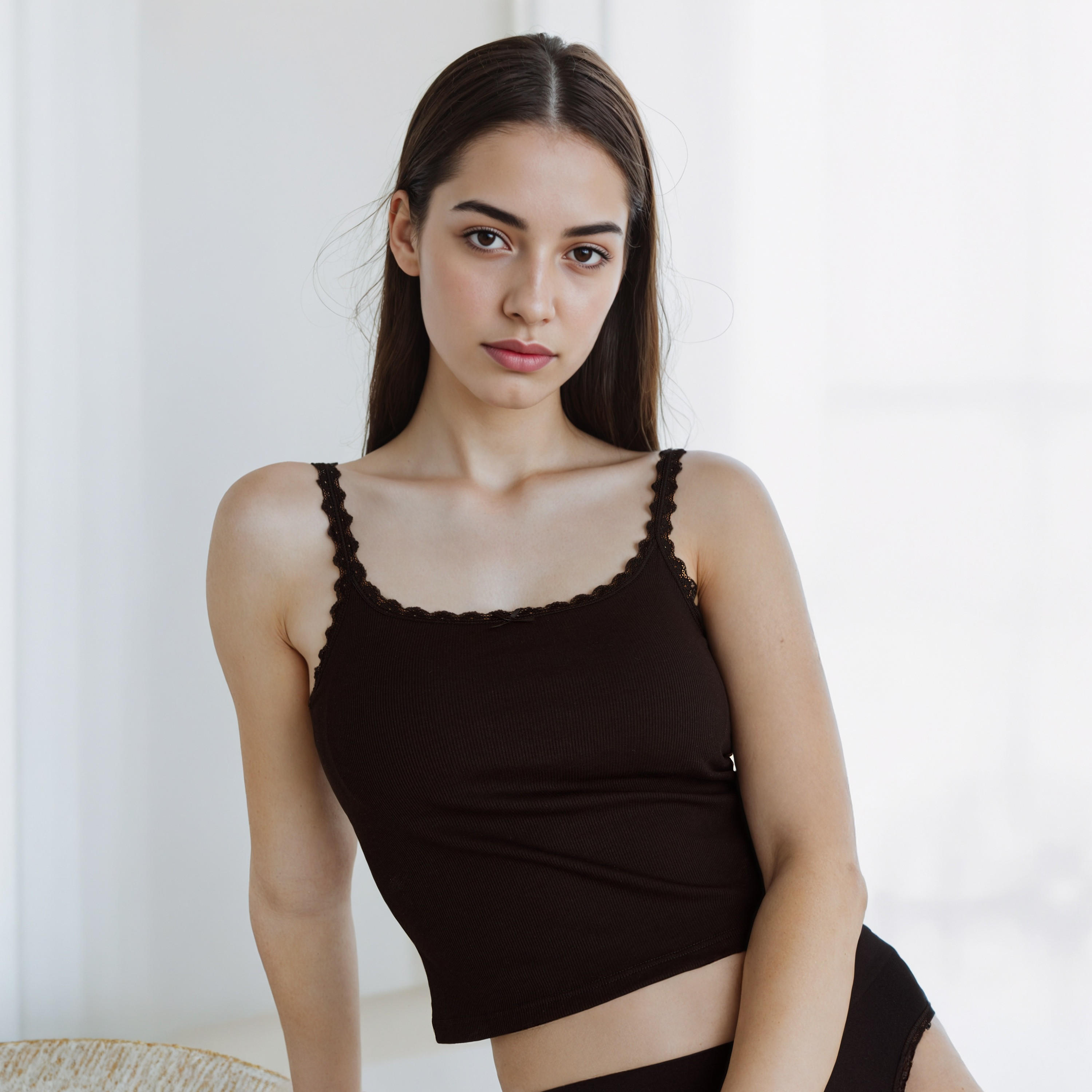 Ribbed Camisole with Lace Inserts-women-clothing-lingerie-camisoles-image-1