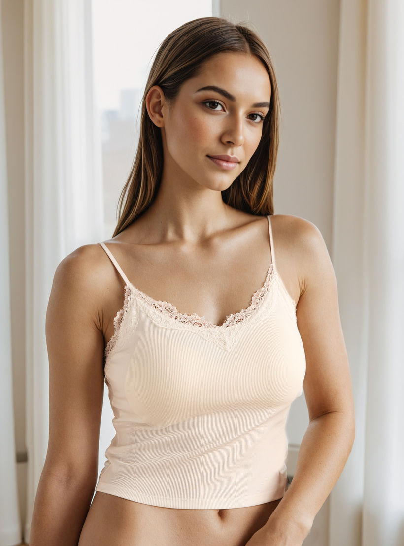 Ribbed Camisole with Lace Inserts-women-clothing-lingerie-camisoles-image-1