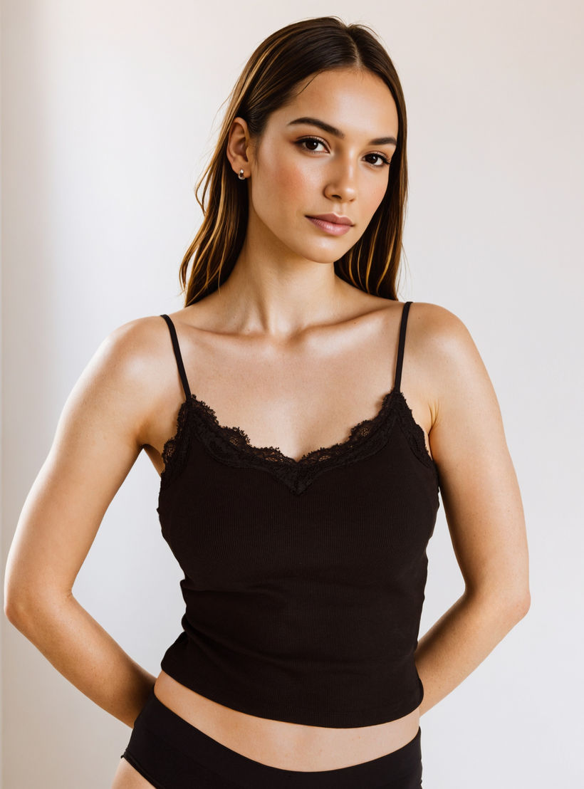 Ribbed Camisole with Lace Inserts-women-clothing-lingerie-camisoles-image-1