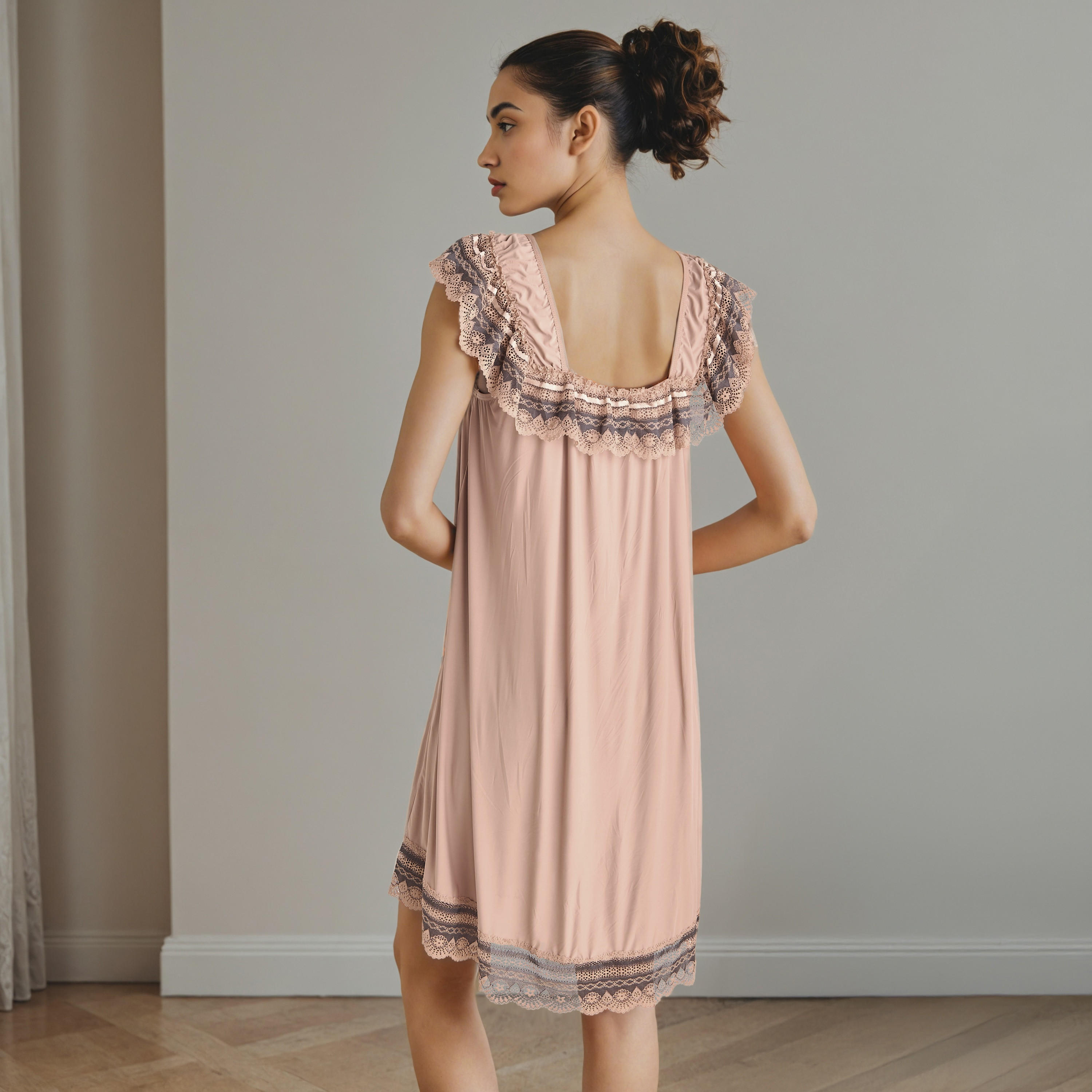 Lace Trim Bridal Night Dress with Thongs-women-clothing-nightwear-robes-image-2