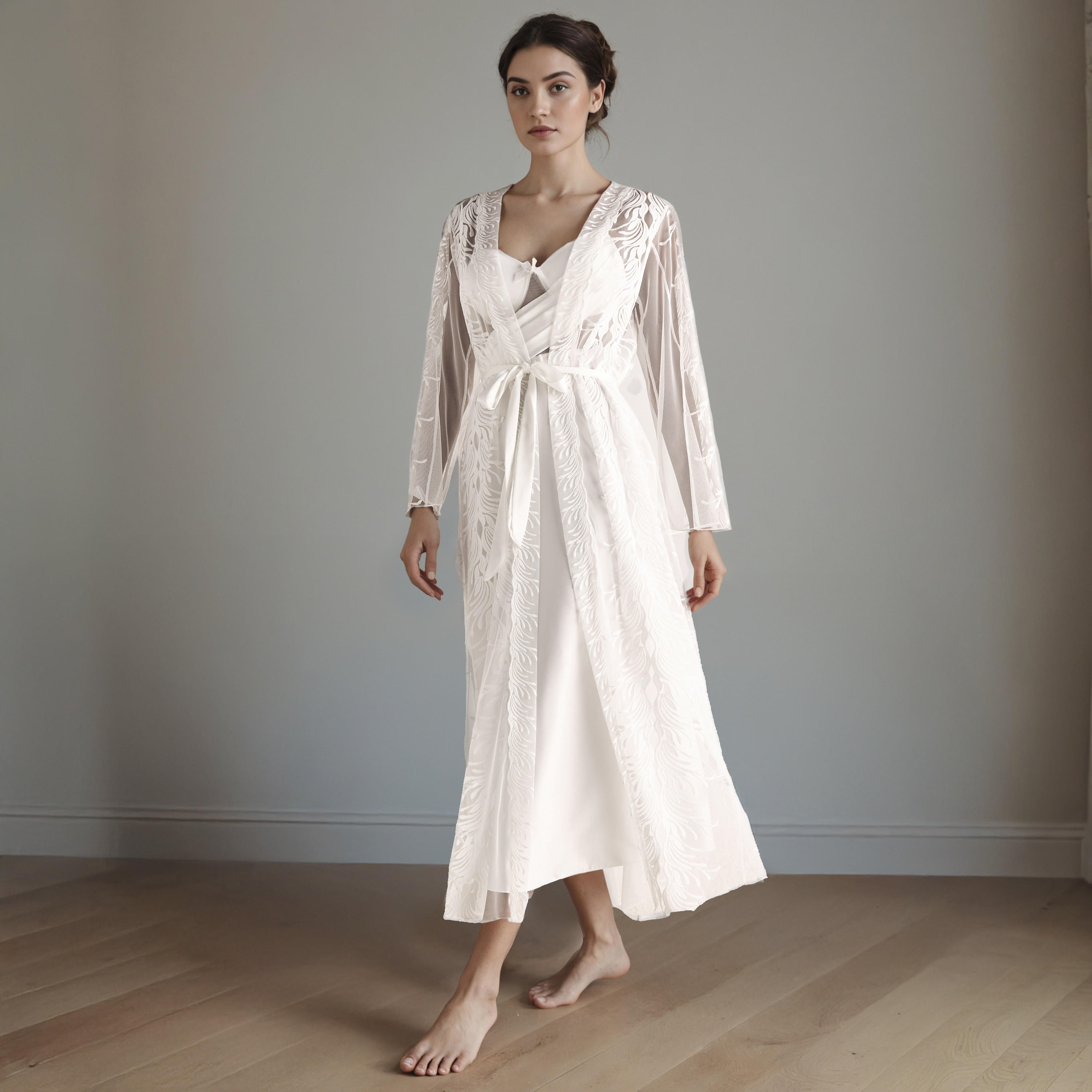 Lace Bridal Night Gown with Robe-women-clothing-nightwear-robes-image-1