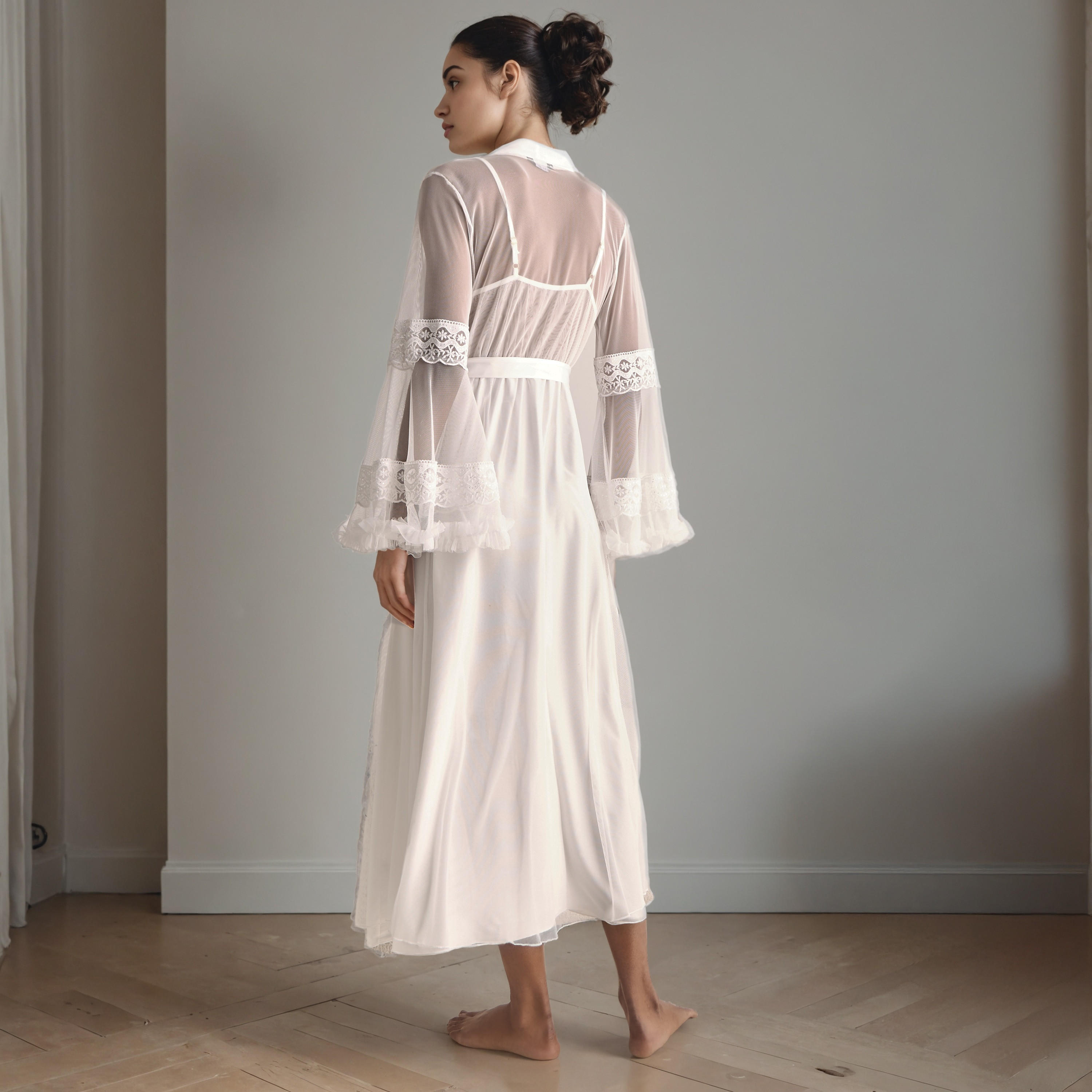Lace Trim Bridal Night Gown with Robe-women-clothing-nightwear-robes-image-3